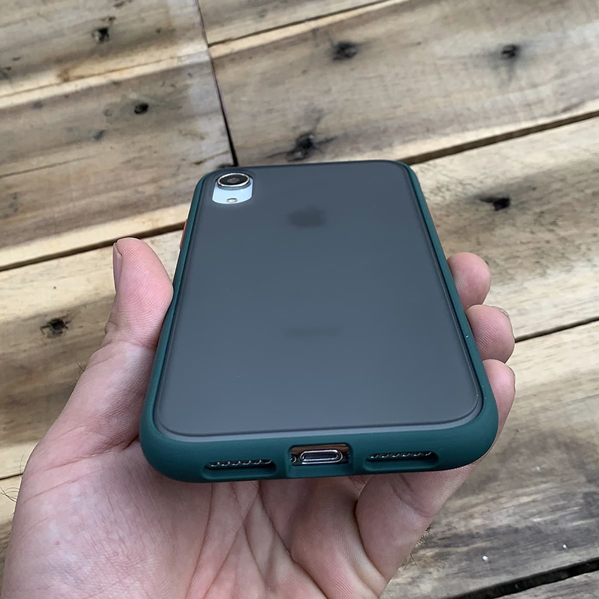 Ốp lưng chống sốc dành cho iPhone XR nút màu cam - Màu xanh đậm
