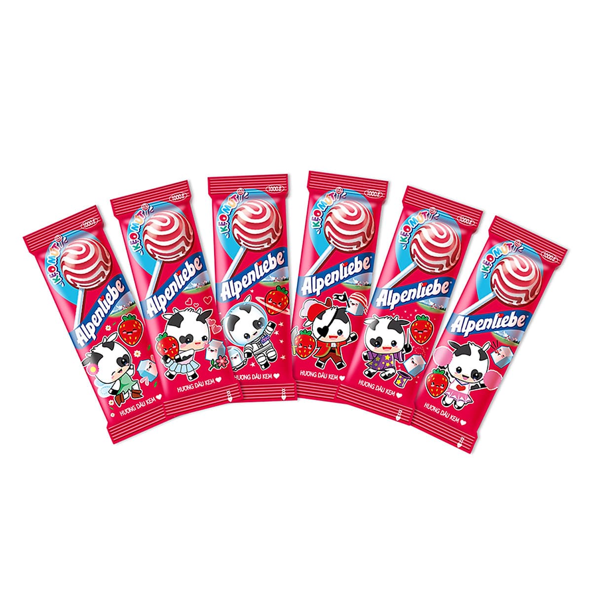 Kẹo Mút Alpenliebe Hương Dâu Kem (Gói 40 Que)