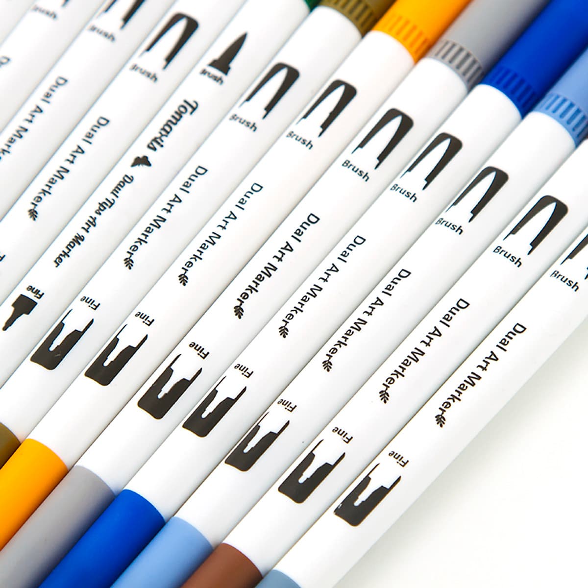 Dual Tip Brush Pens Art Markers Set Flexible Brush & 0.4mm Fineliner Tips Watercolor Color Pens Perfect for