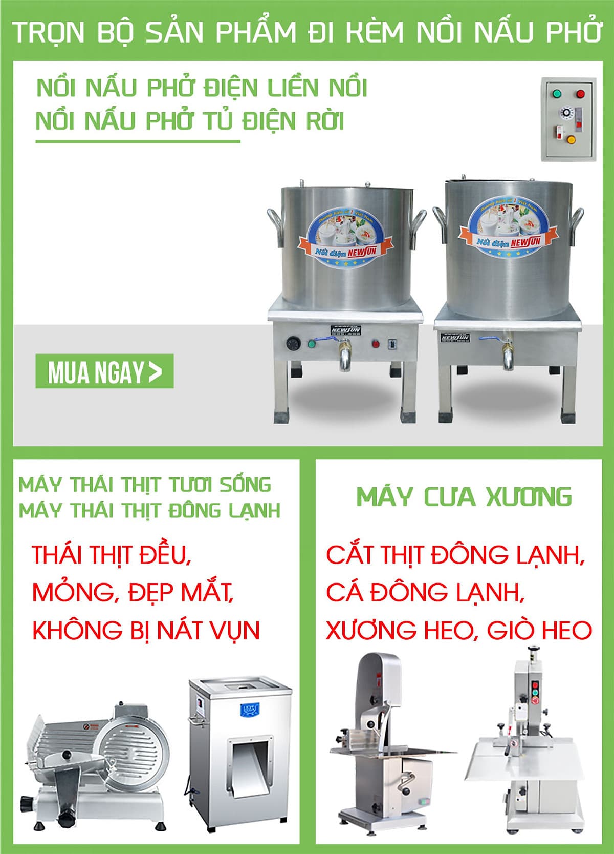 Nồi Nấu Phở Tủ Điện Rời Công Nghiệp NEWSUN - Hàng Chính Hãng