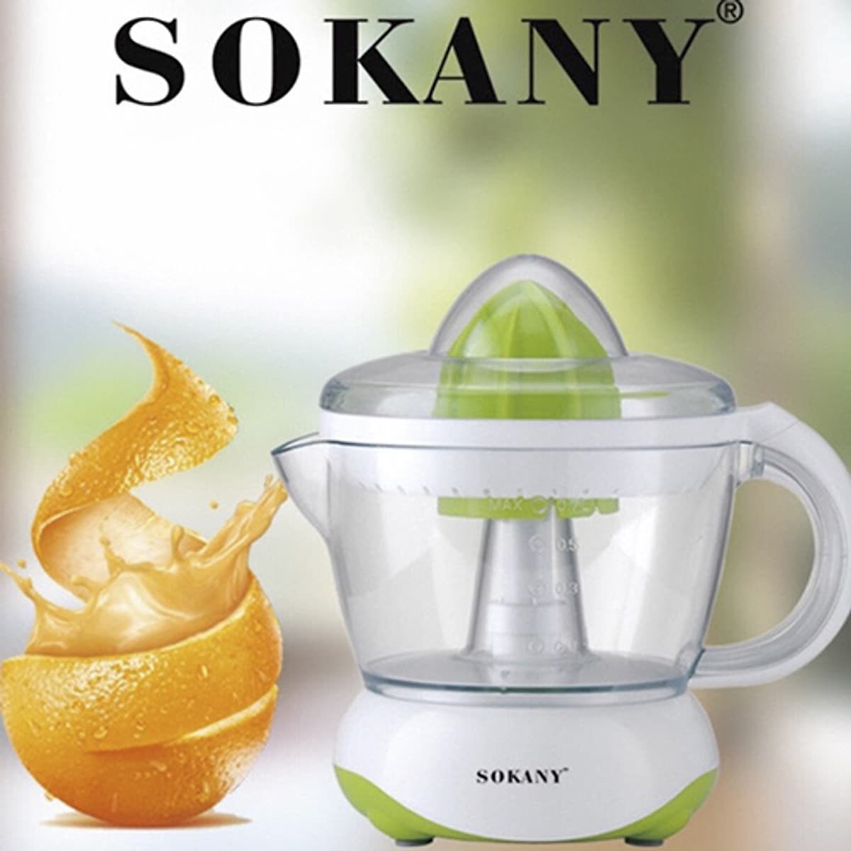 Máy vắt, ép cam , máy vắt cam điện màu xanh SOKANY 601D 700ml- 40w dễ dàng tháo lắp và vệ sinh , Vắt cam nhanh và tiện lợi + Tặng kèm thìa đong định lượng có vạch chia ml