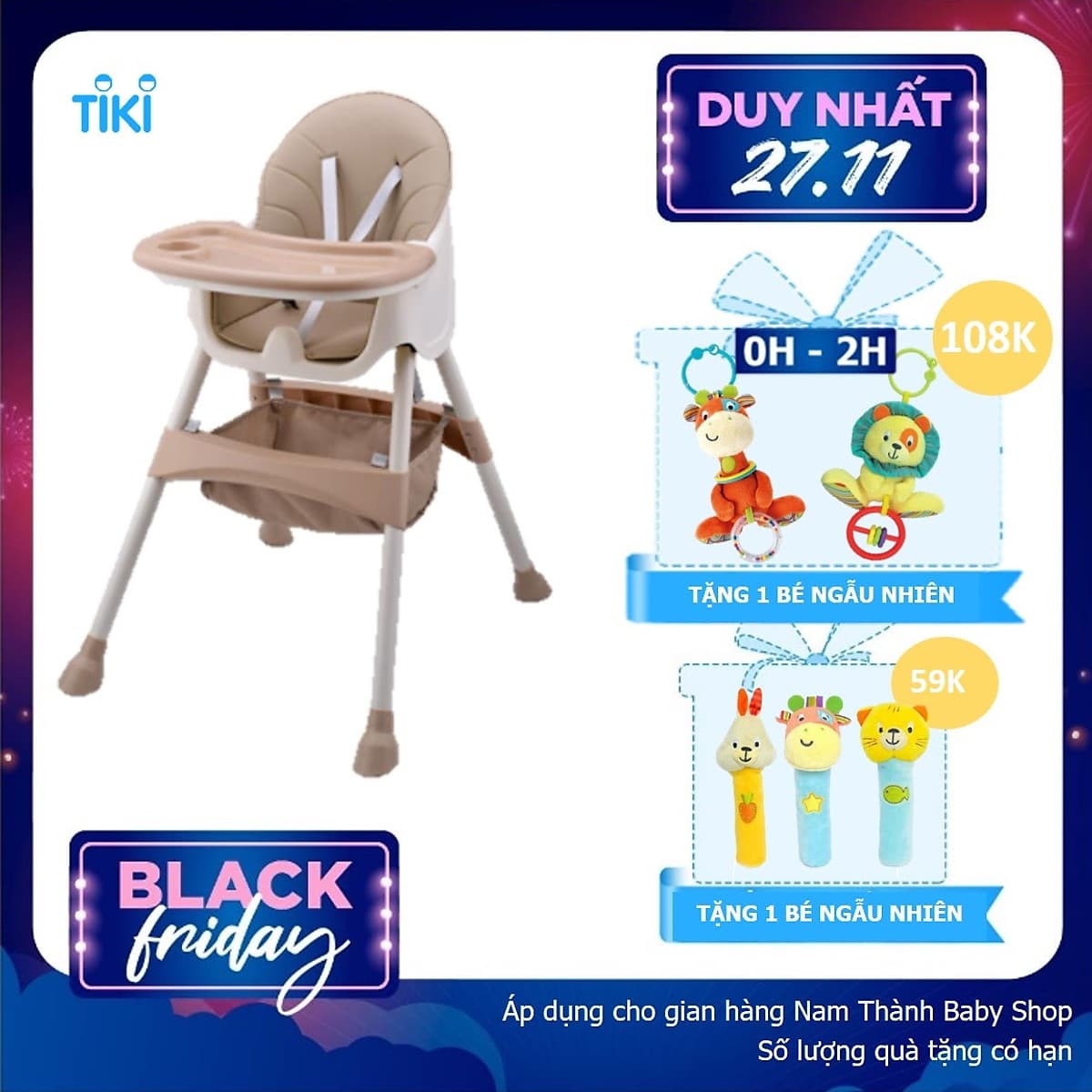 Ghế tập ăn dặm ăn bột đa năng cao cấp thiết kế Hàn Quốc 3 nấc điều chỉnh độ cao