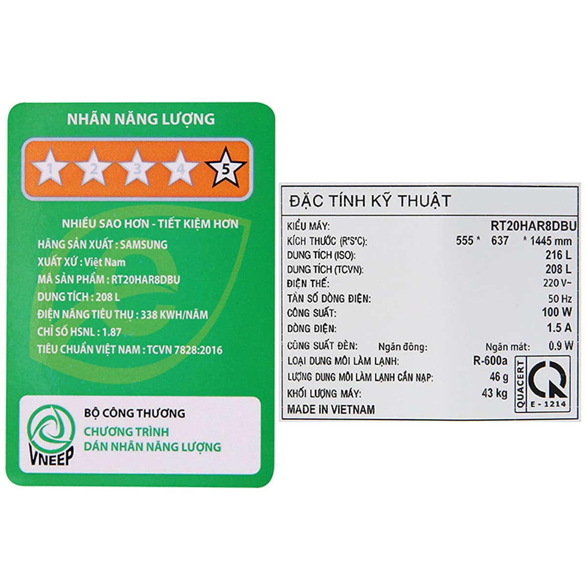 Tủ Lạnh Inverter Samsung RT20HAR8DBU/SV (208L) - Hàng Chính Hãng - Chỉ Giao tại HCM