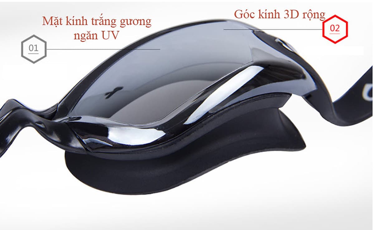 Kính Bơi Tráng Gương  kèm bịt tại cao cấp Cleacco chống sương mù , chống tia UV Hàng chính hãng - Tặng kèm nón bơi Silicon ( Màu ngẫu nhiên ) 