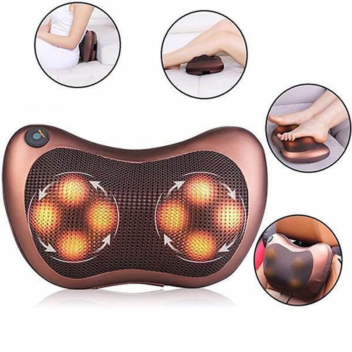 Gối Massage Hồng Ngoại 8 Bi Hàn Quốc Có Đảo Chiều Tặng Kèm Máy Massage Mặt