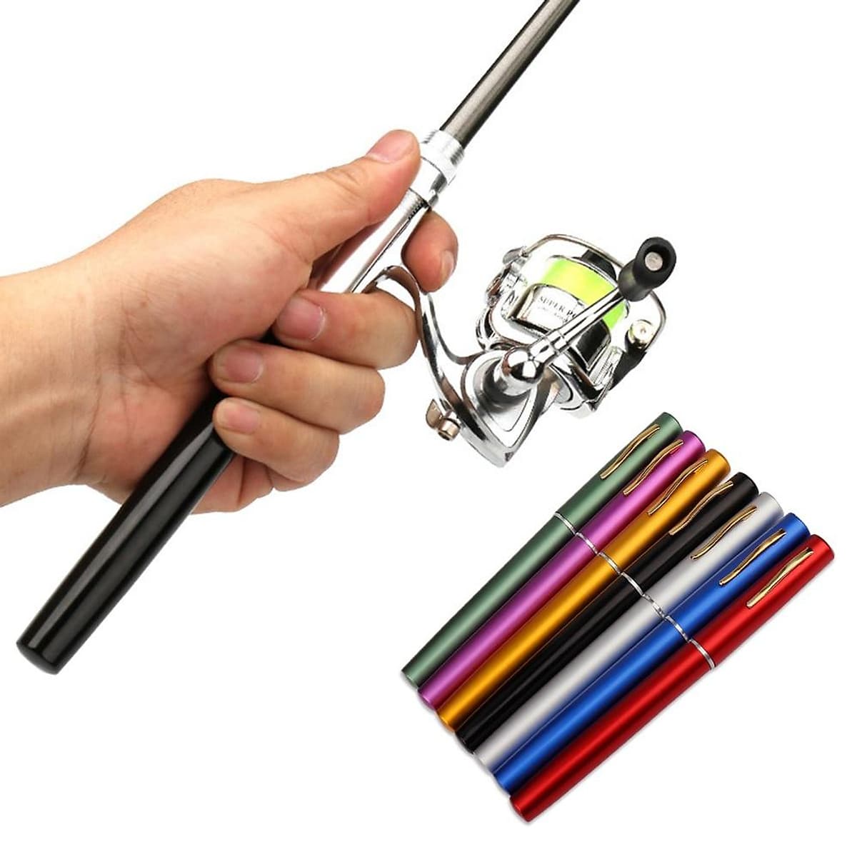 [TIỆN LỢI] COMBO bộ cần câu bút bi mini kèm máy câu 1m/1m4 (máy câu đã quấn sẵn dây cước), cần câu bút máy đứng câu tôm câu mực thu nhỏ siêu nhẹ, mua can cau but