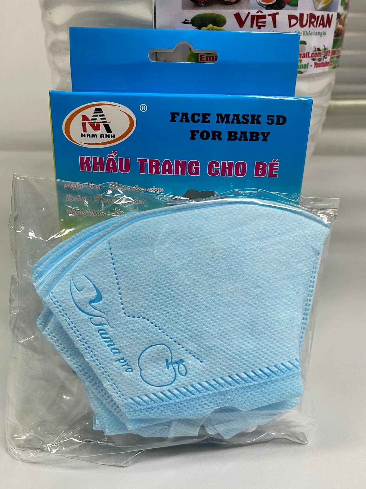 Khẩu Trang Y Tế 5D Trẻ Em Nam Anh - Hộp 10 cái