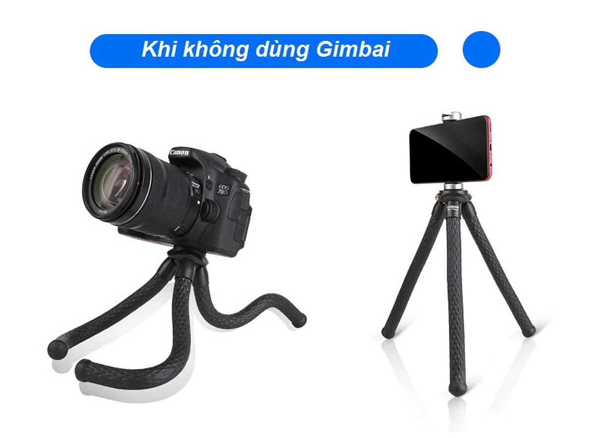 Tripod bạch tuột 3 chân MT35 xoay 360 độ siêu chắc cho máy ảnh, điện thoại - Chân đế uốn dẻo có thước đo cân bằng tích hợp sẵn giá đỡ điện thoại AnZ