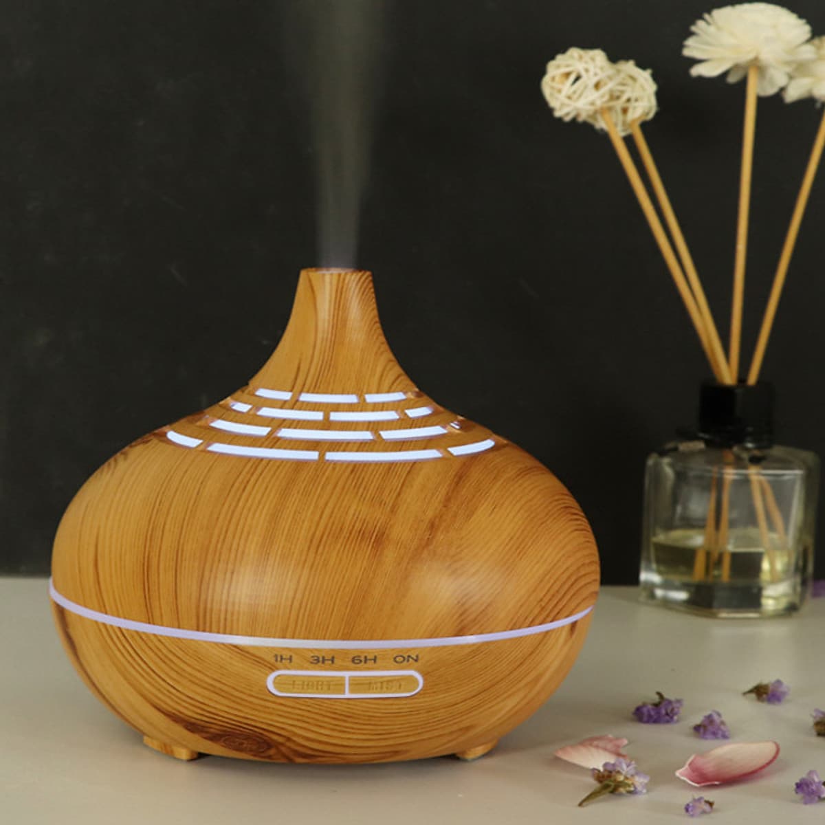 Máy phun sương tạo ẩm khuếch tán tinh dầu kết nối Wifi 150wifi tích hợp đèn LED 7 màu thông minh, Công suất 12W
