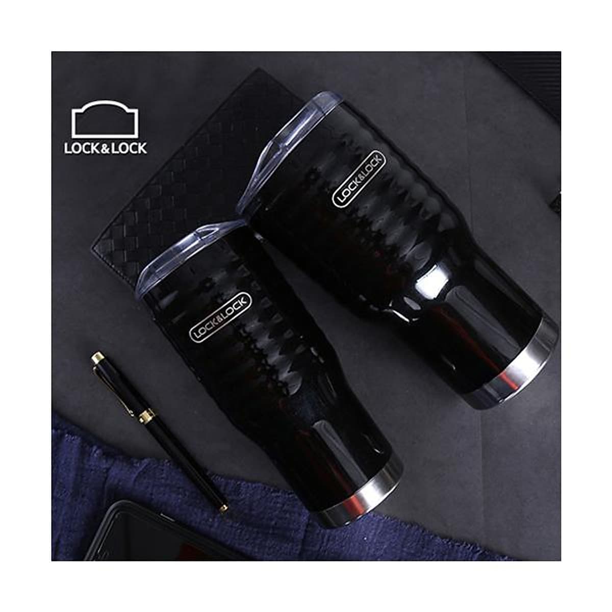 Ly Giữ Nhiệt Lock&Lock Wave Tumbler - Đen