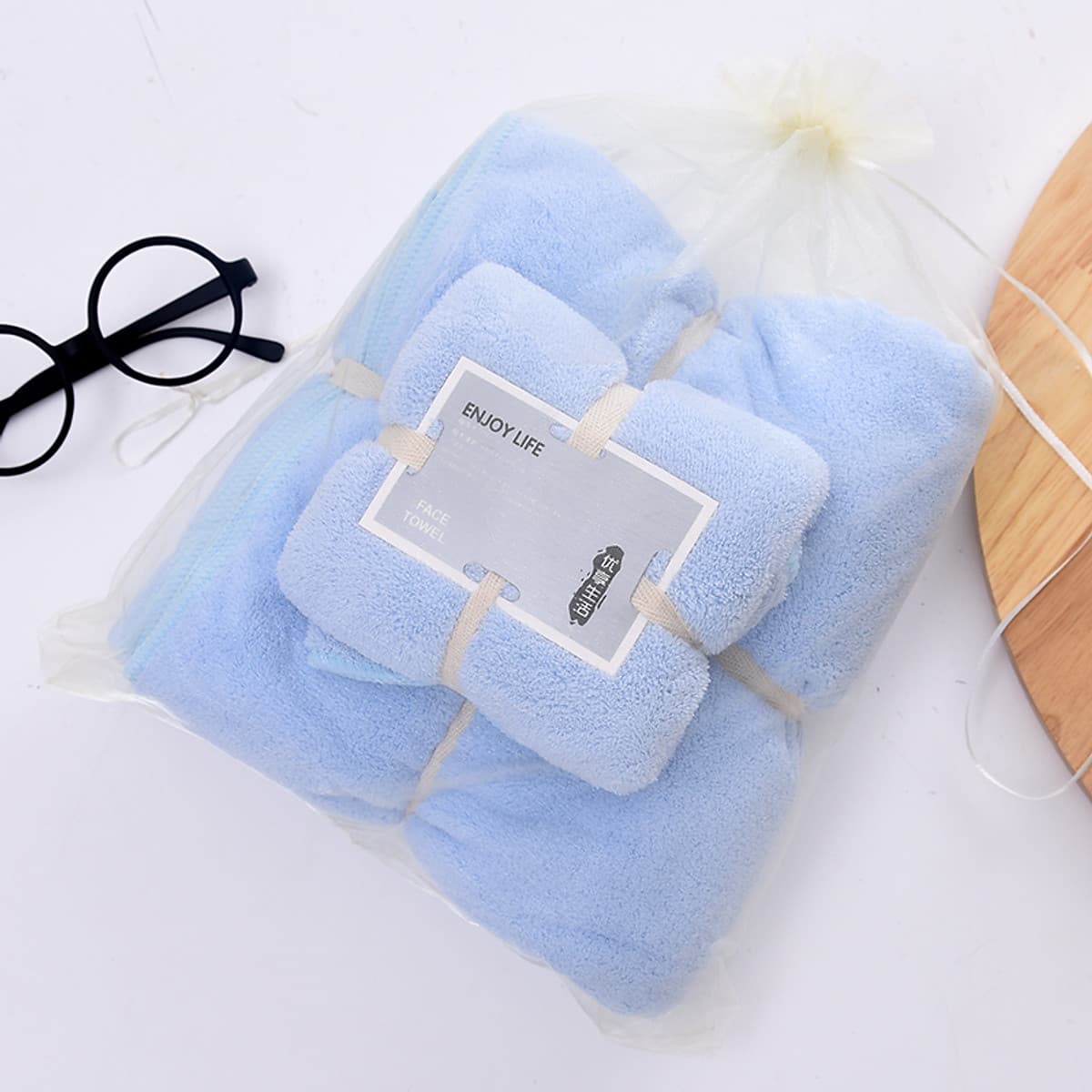 Set 2 Khăn tắm 34x75+70x140,siêu thấm chất liệu 100 cotton 120g+450g -143