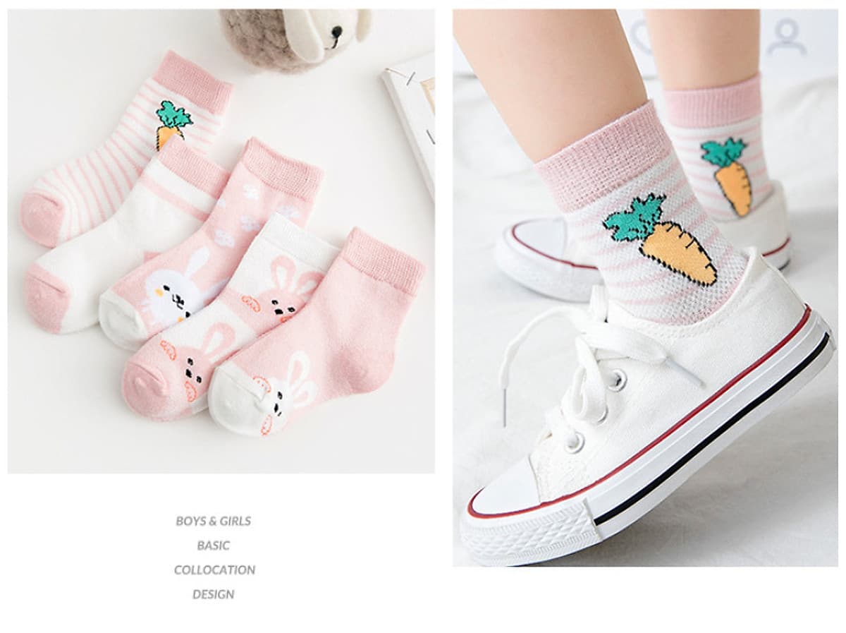 Set 5 đôi tất vớ trẻ em (size cho bé từ 0-6 tuổi)