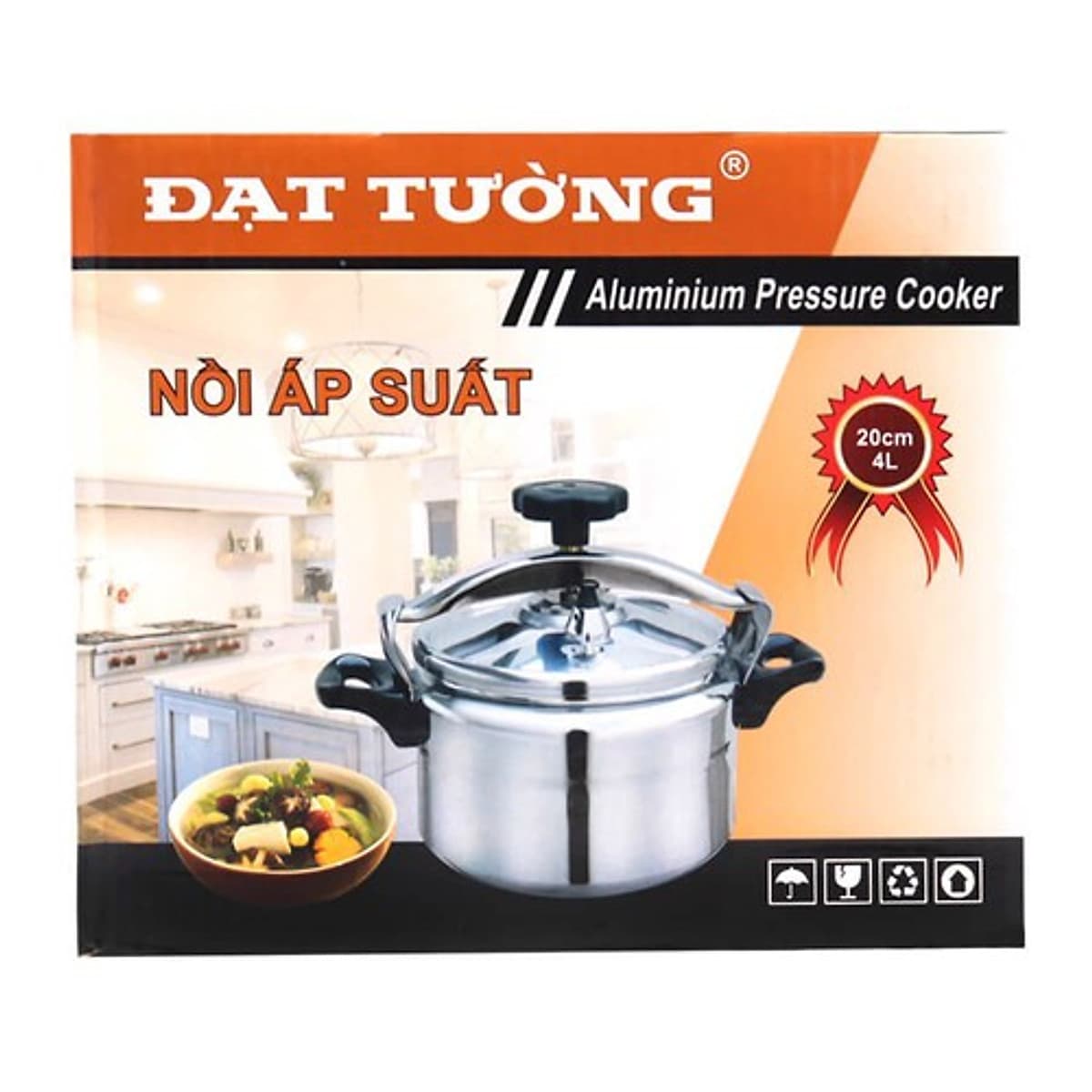 Nồi áp suất ga 7L Đạt Tường có đáy từ ASG-05 – Màu trắng - Hàng chính hãng