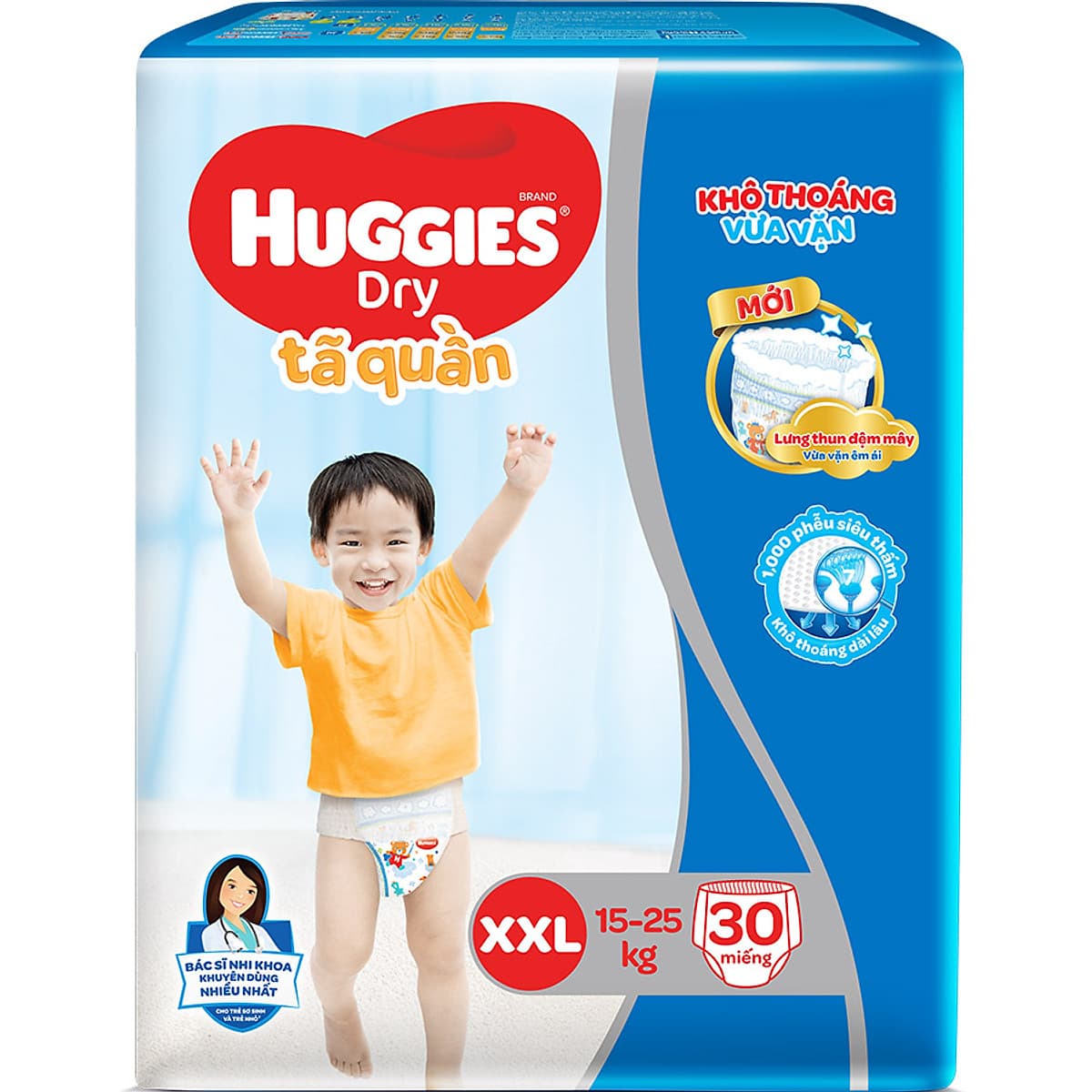 Tã Quần Huggies Dry Pants Jumbo XXL30 (Trên 14Kg) - Gói 30 Miếng