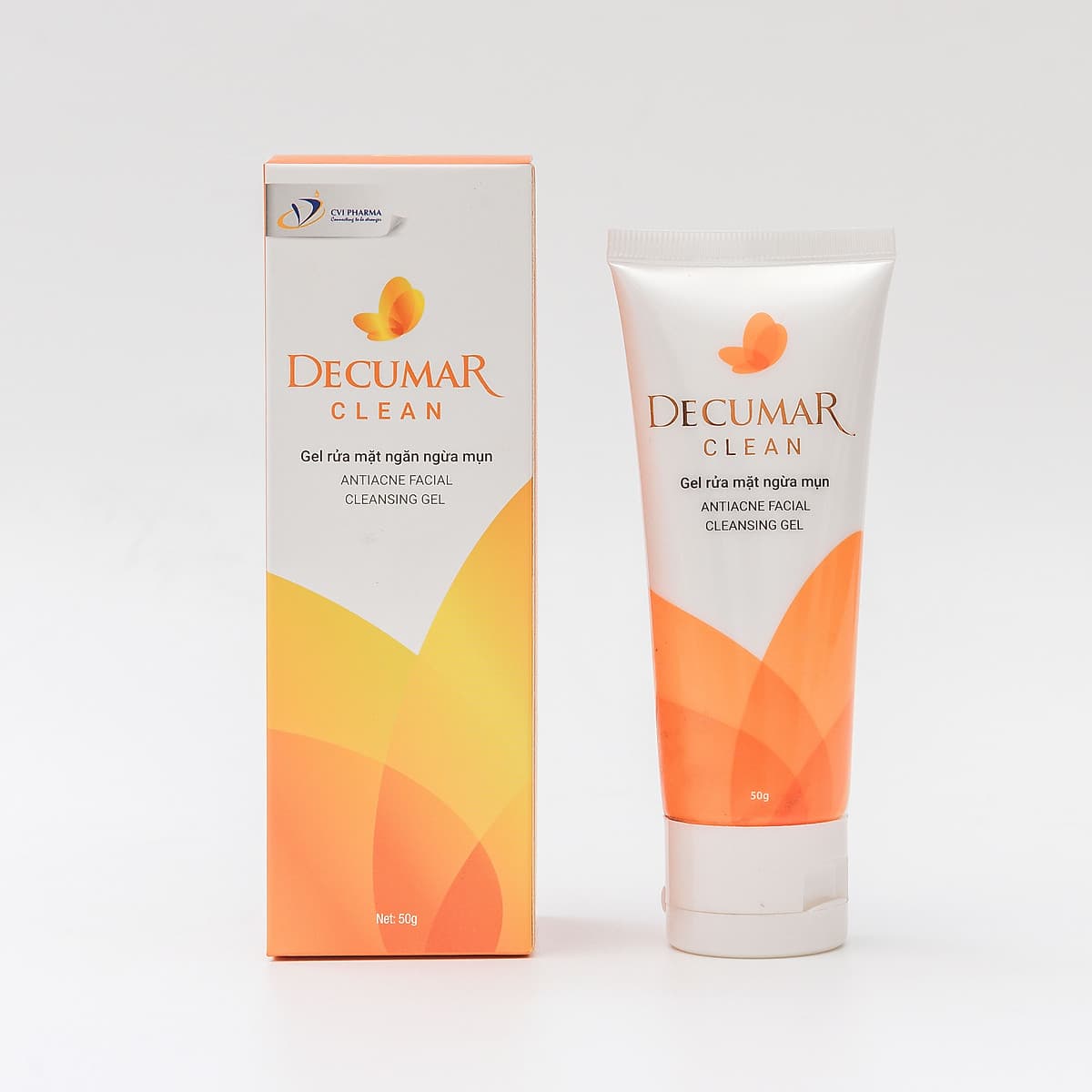 Bộ sản phẩm hỗ trợ trị mụn Decumar New (gồm 1 Gel bôi mụn Decumar New và 1 Gel rửa mặt ngừa mụn Decumar Clean 50g)