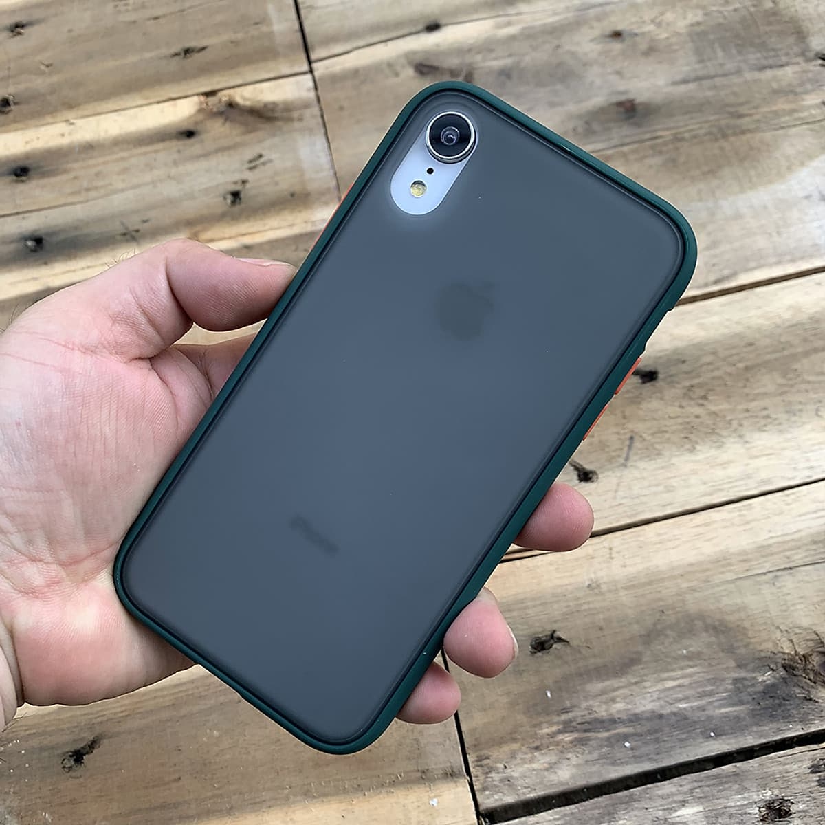 Ốp lưng chống sốc dành cho iPhone XR nút màu cam - Màu xanh đậm