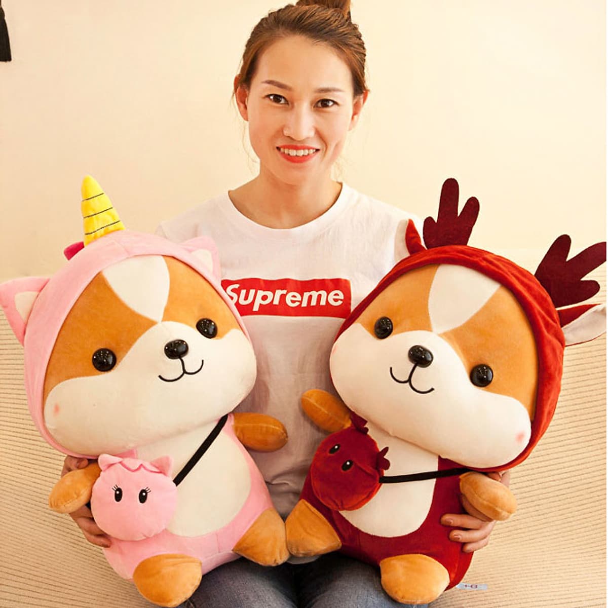 Thú Bông Chó Shiba Hóa Trang Cosplay Ngộ Nghĩnh 25cm Quà Tặng Siêu Dễ Thương