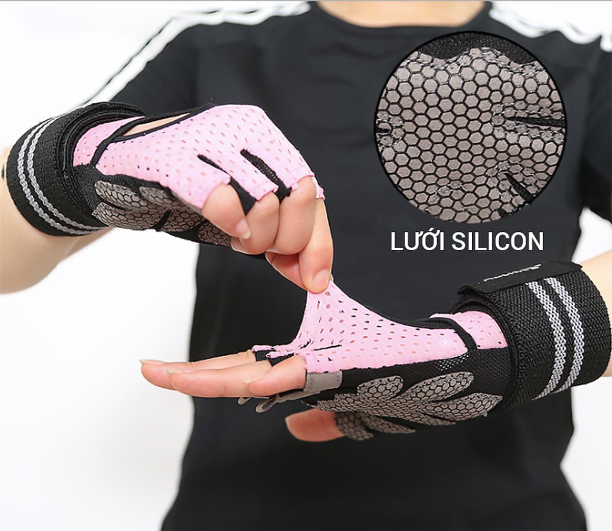 Găng tay nửa ngón tập gym, tập tạ Aolikes AL113B (1 đôi)