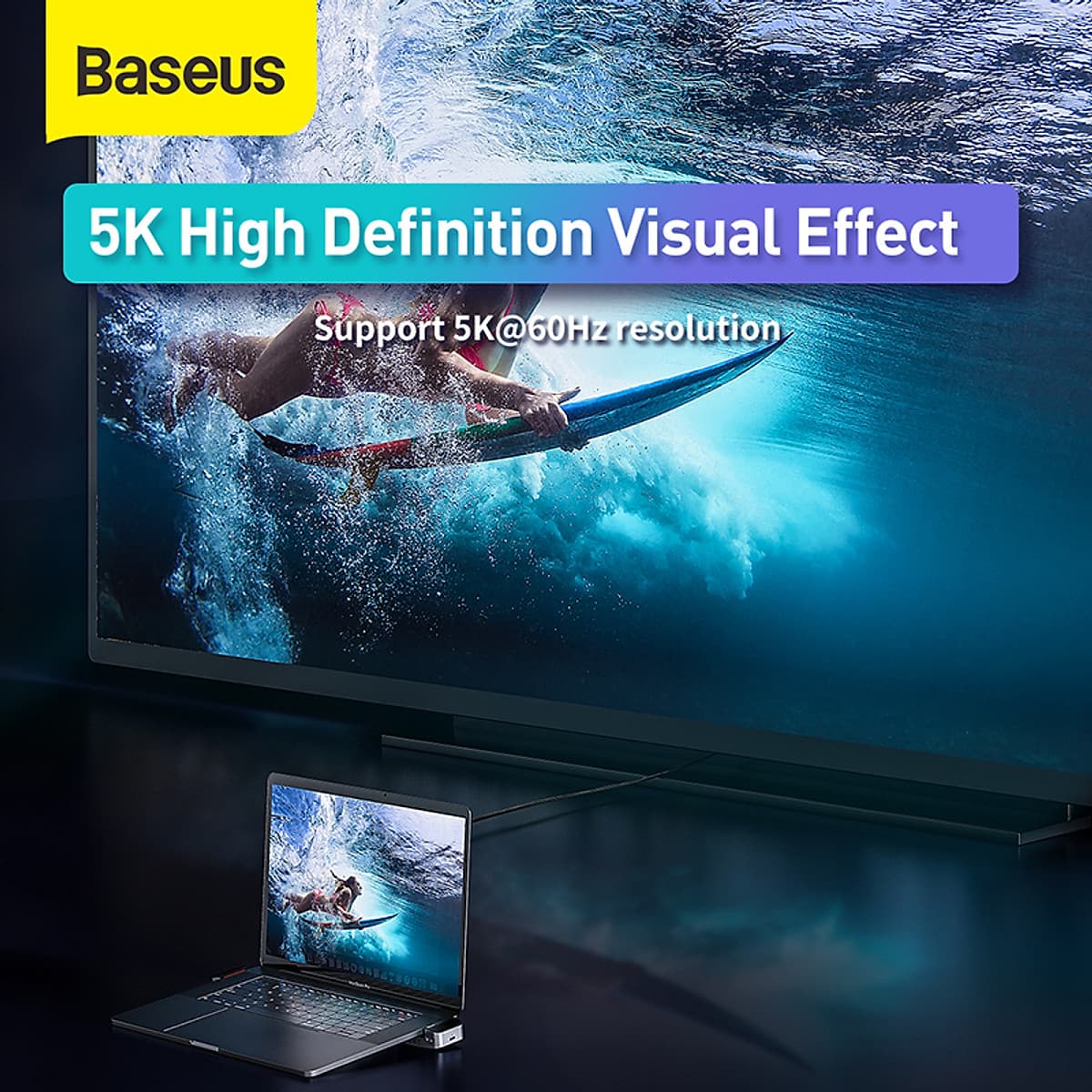 Bộ chuyển đổi Hub đa chức năng BASEUS Armor Age Type-C 9 cổng  (USB3.0 * 3 + HDMI * 1 + RJ45 * 1 + Loại-C * 3 + 3.5 Âm thanh) - Hàng chính hãng