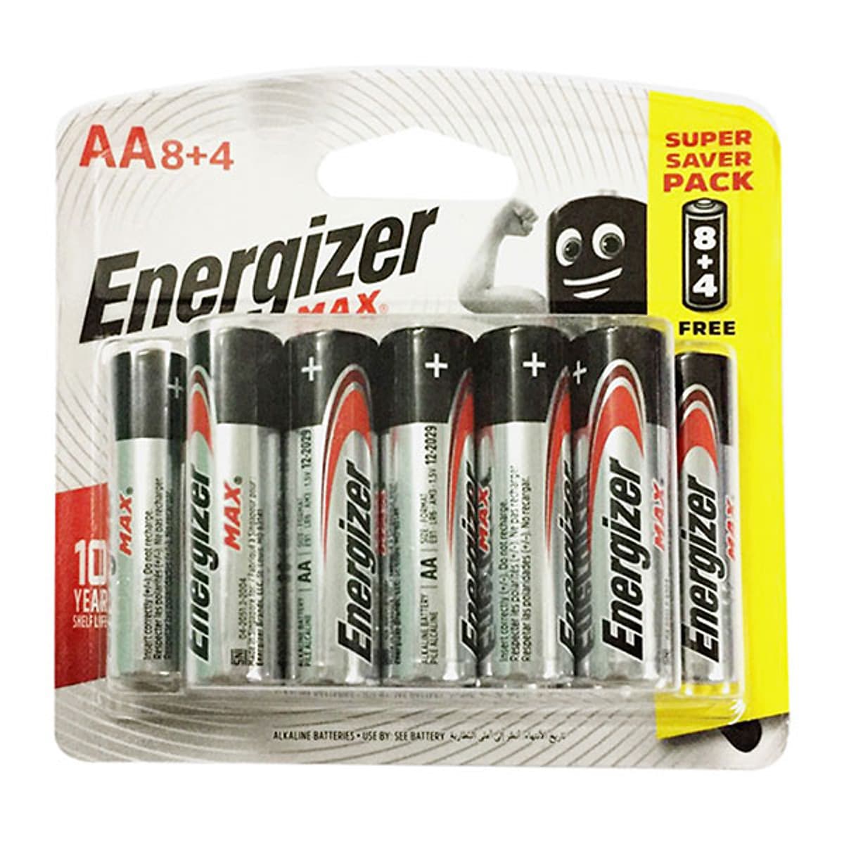 Pin Max 8 + 4 Viên Energizer E91 BP8+4 AA