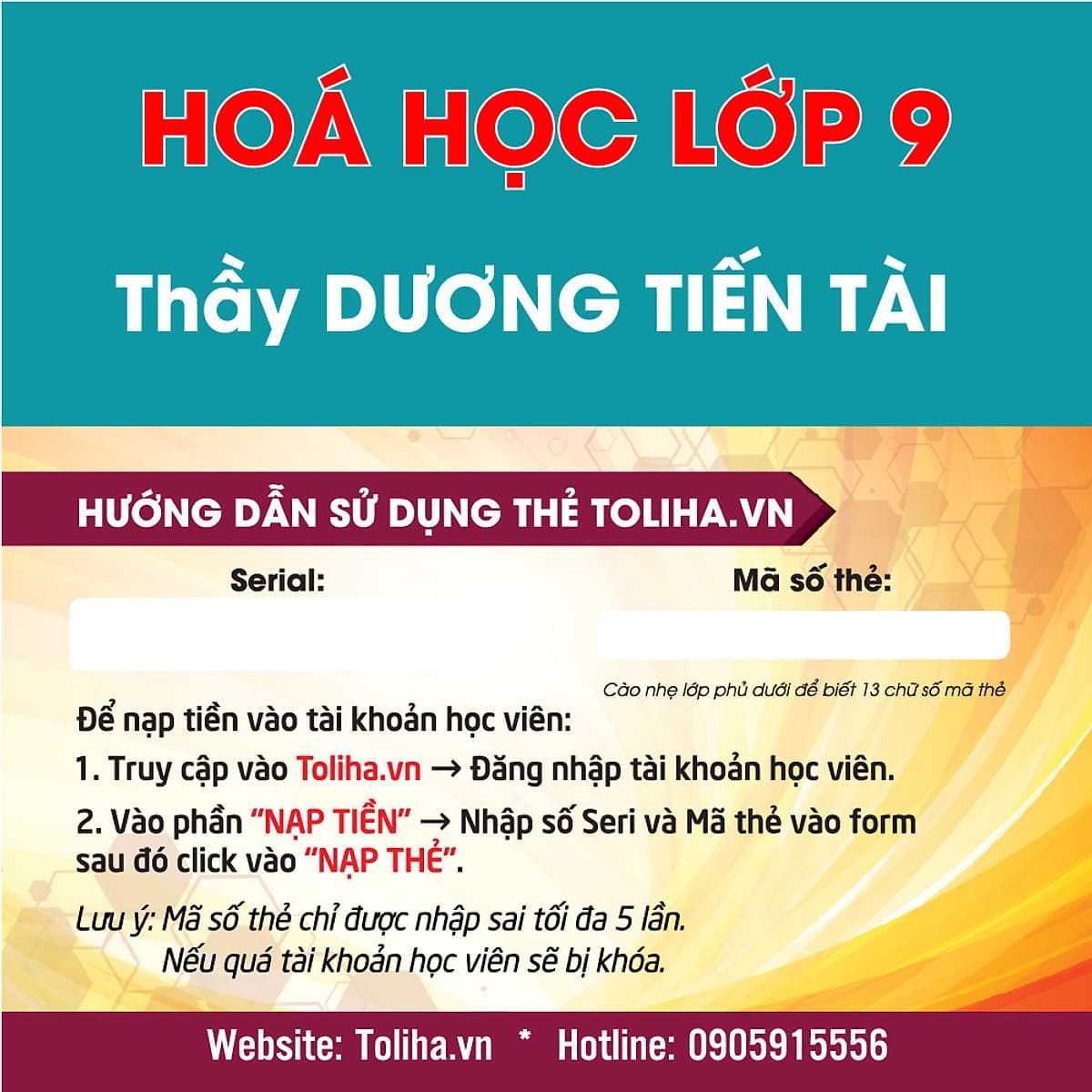 Khóa học HỮU CƠ 9 - CƠ BẢN + NÂNG CAO thầy Dương Tiến Tài - 06 tháng