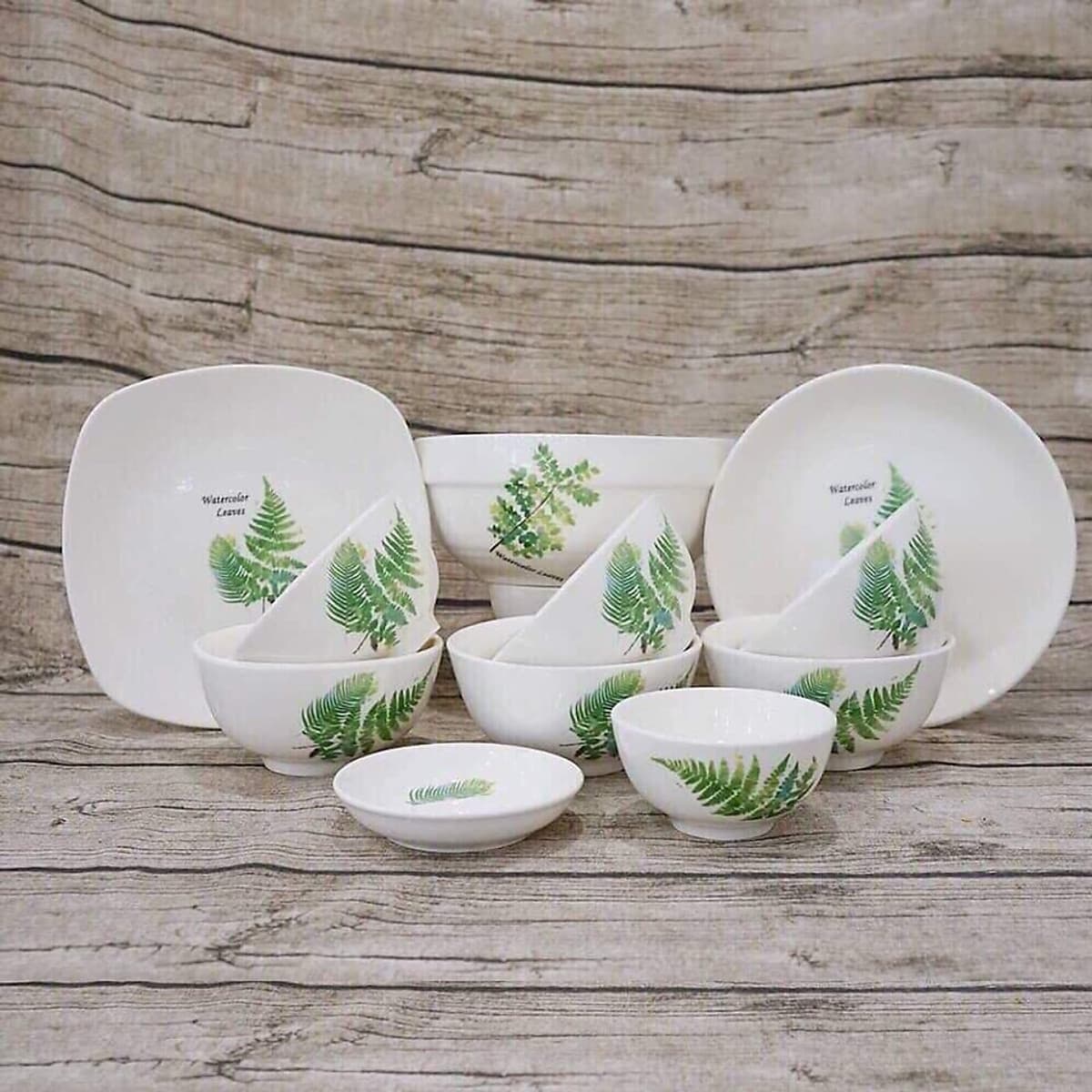 Bộ đồ ăn gốm sứ cao cấp 11 món :bát, đĩa, tô, chén  gốm sứ  