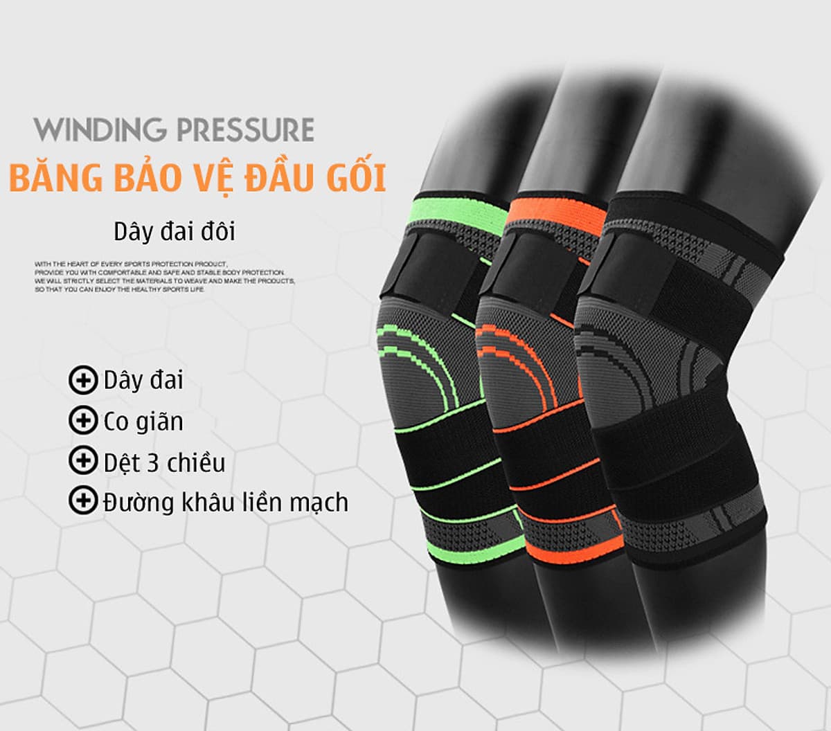 Băng bảo vệ đầu gối thể thao có dây quấn cố định khớp AOLIKES HX-7720 (Cặp)