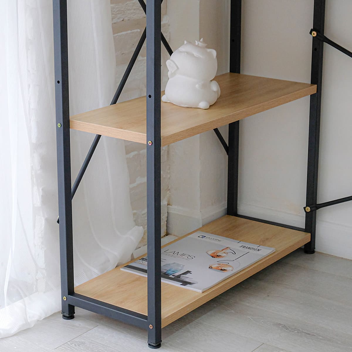 Bàn Làm Việc BEYOURs Neuly Table Gỗ Chân Sắt Phối Kệ Sách Đa Năng
