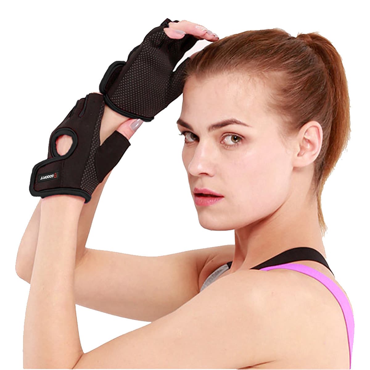 Găng tay nửa ngón tập gym, găng tay thể thao nam nữ thoáng khí GoodFit GF202G