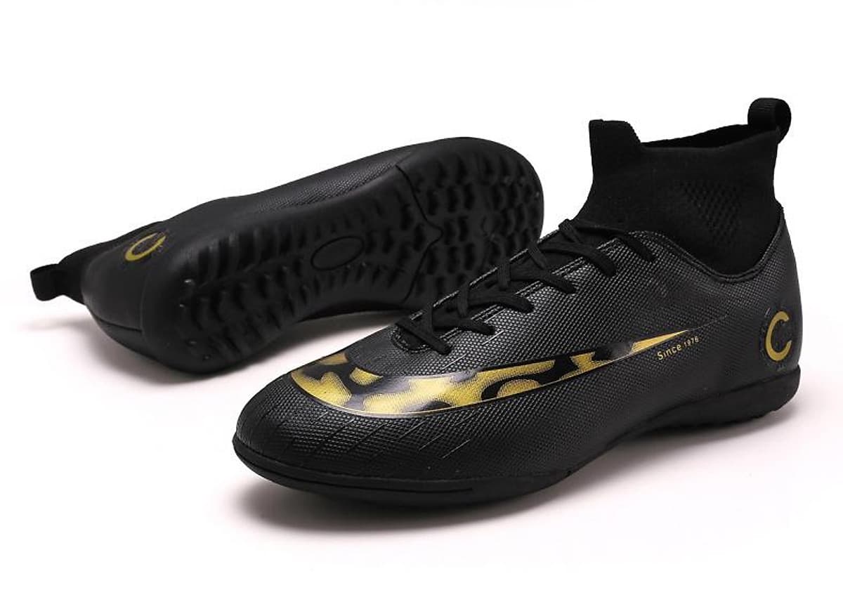 Giày đá banh bóng đá sân cỏ nhân tạo cao cấp mầu đen SV12BLACK