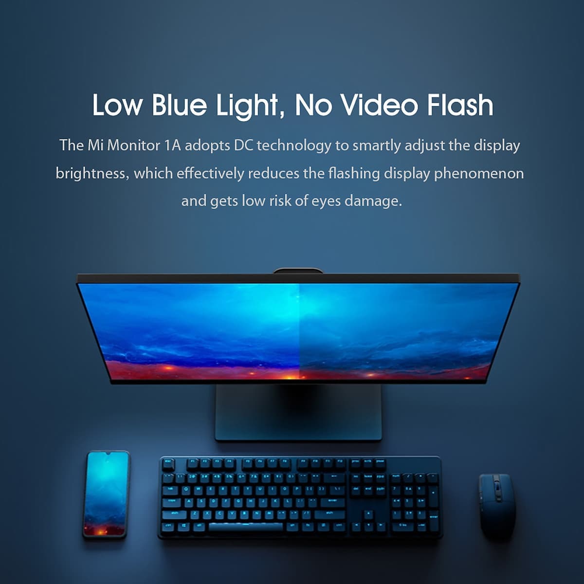 Màn hình chơi game Xiaomi Mi 1A model XMMNT238CZ 23.8 inch với hình ảnh tinh xảo và độ phân giải 1080P HD 1920x1080P IPS 178 hạn chế ánh sáng xanh giúp bảo vệ mắt  