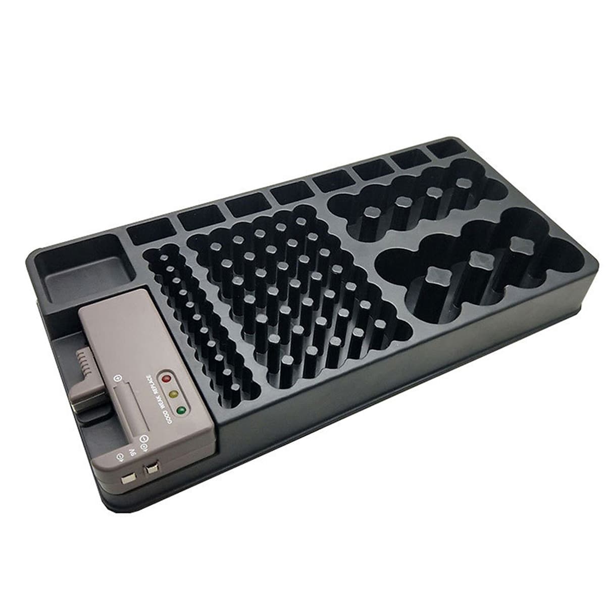 Hộp Trữ Pin Kiểm Tra Được Trạng Thái Pin Dành Cho Pin Aaa, Aa, 9V, C, D Và Pin Nút - Đen