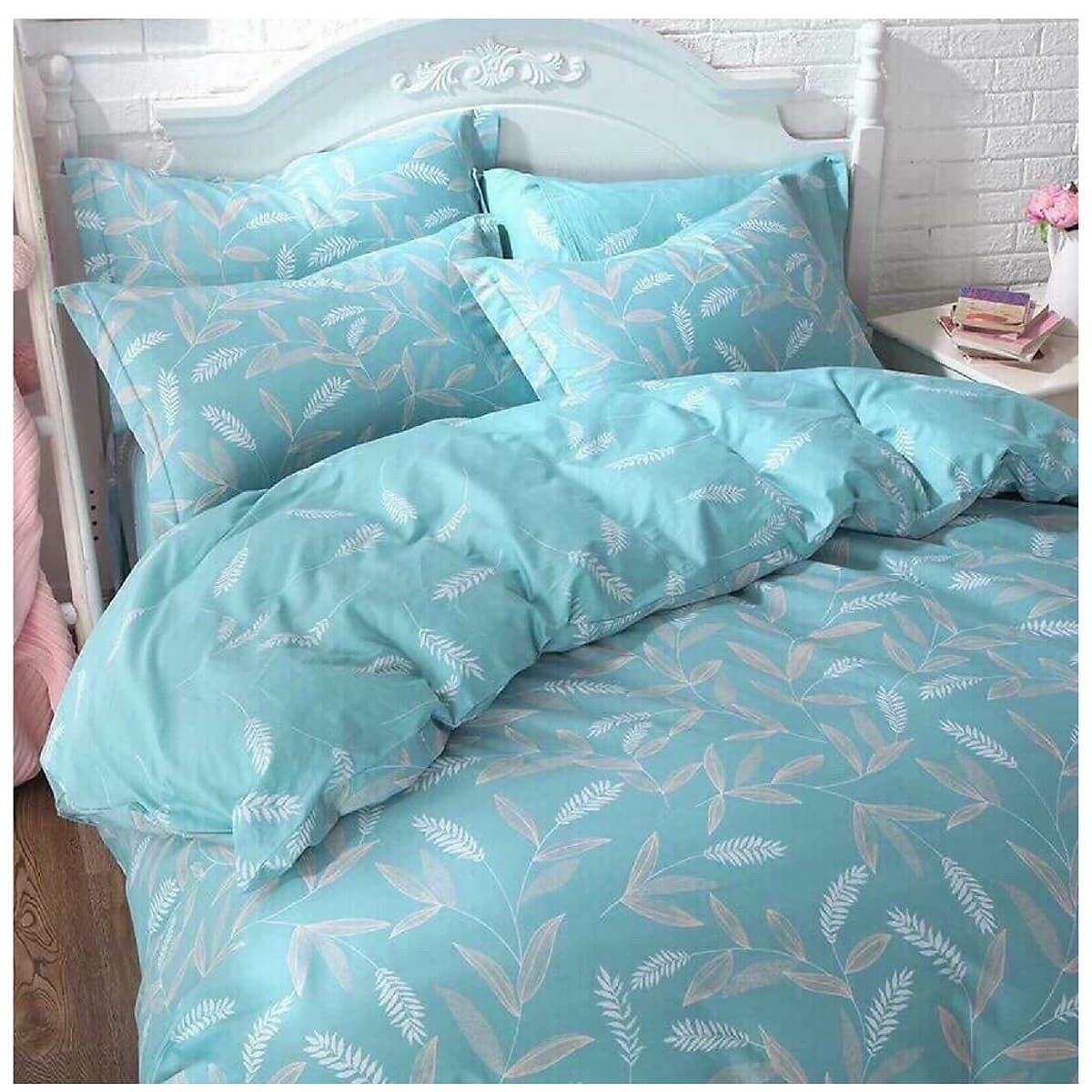 Bộ chăn ga gối cotton PL1  Lá tre xanh 