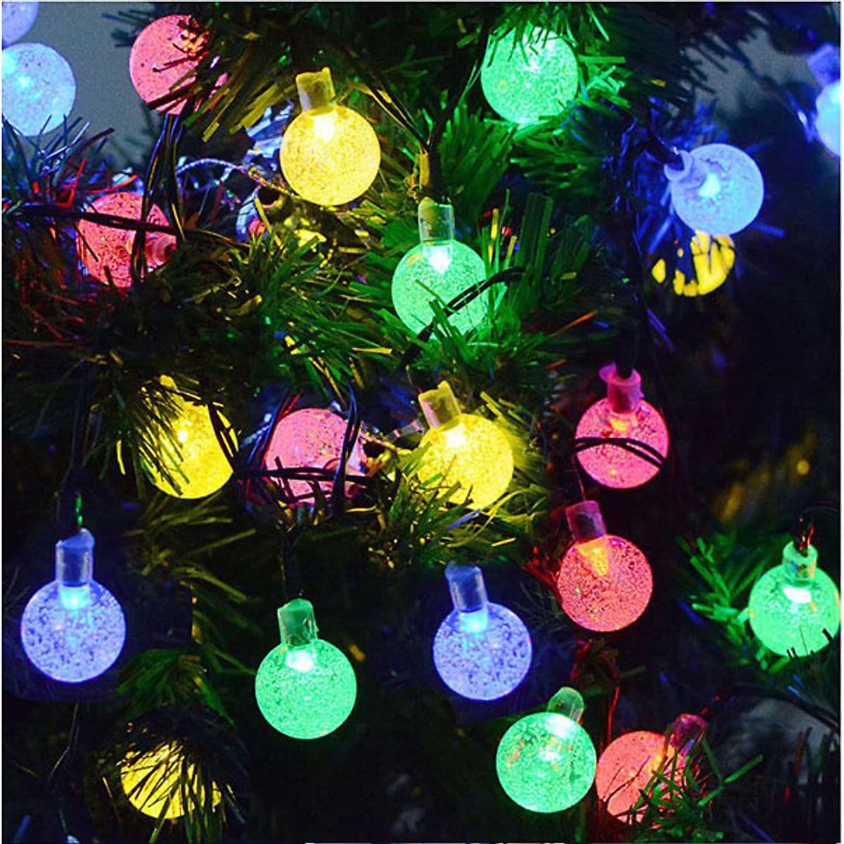 Dây Đèn Trang Trí 8M - 40 Bóng Tròn Bọt Khí Độc Đáo Trang Trí Noel , Lễ , Tết 