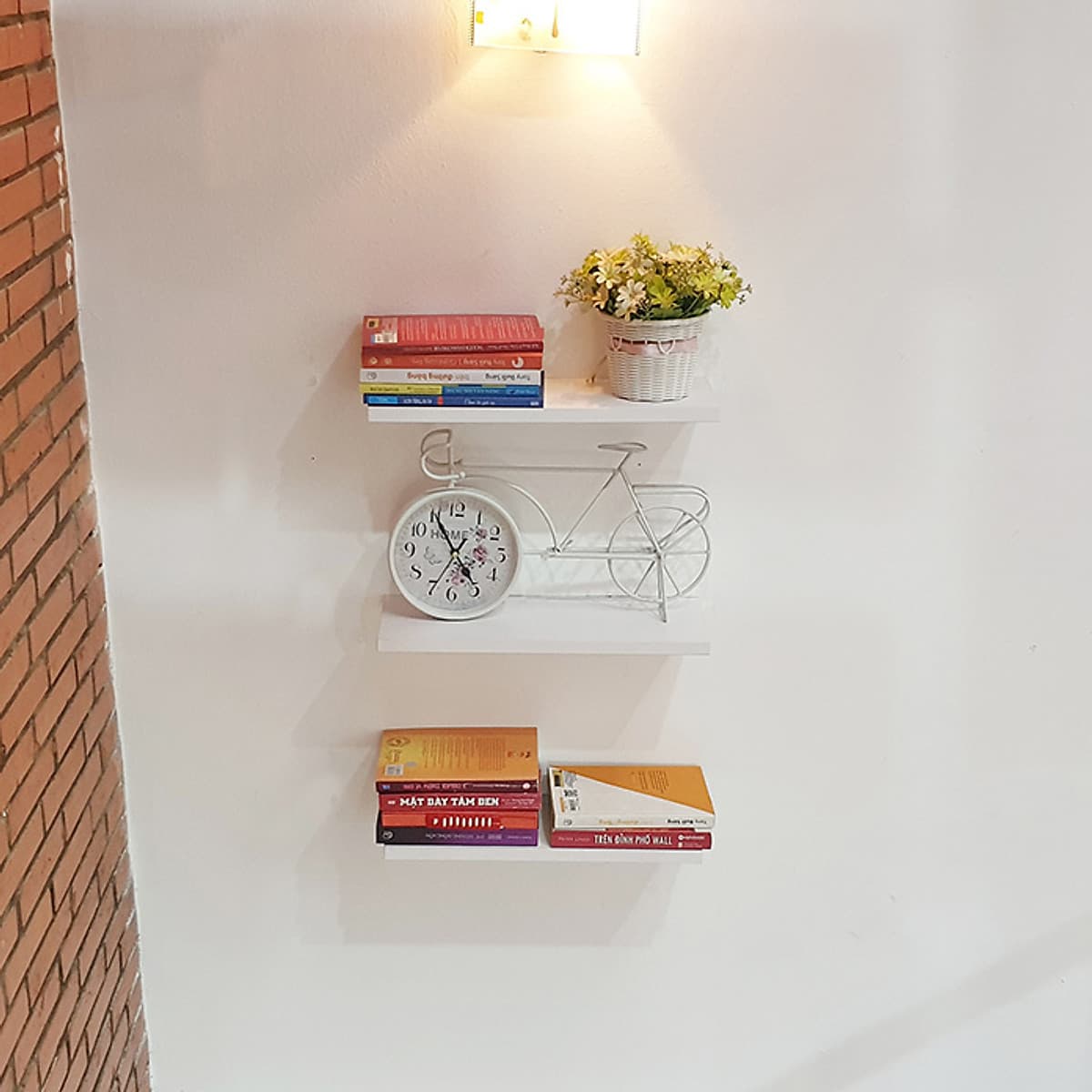 Bộ 3 Kệ Gỗ Trang Trí Treo Tường Giấu Chân 40cm x 15cm KT117  (Nhiều màu)