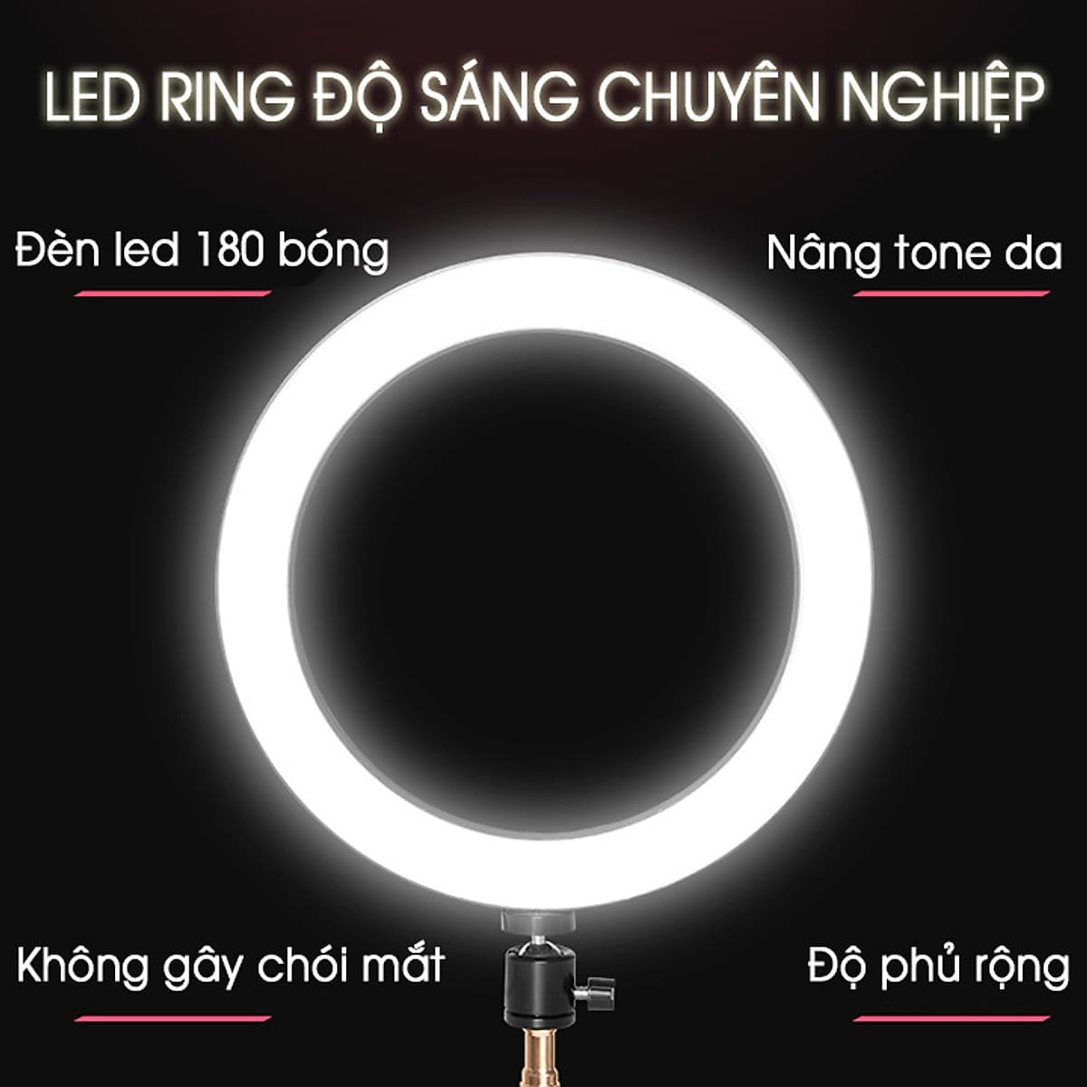 Đèn led ring livestream, chụp ảnh, makeup 26cm CN-R640