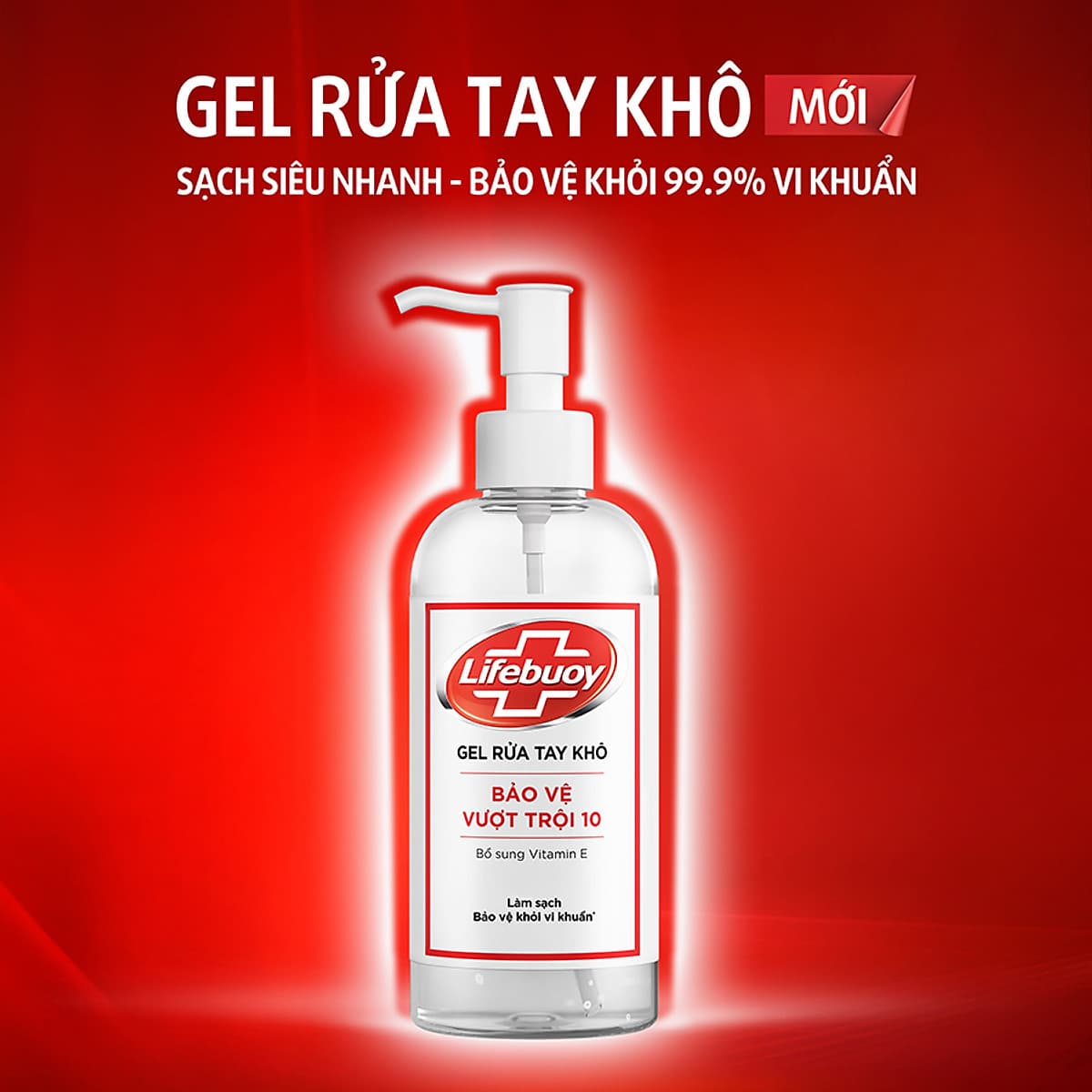 Combo 2 Chai Gel Rửa Tay Khô Sạch Siêu Nhanh Lifebuoy Bảo Vệ Vượt Trội 10 (Chai Vòi 235ml x 2)
