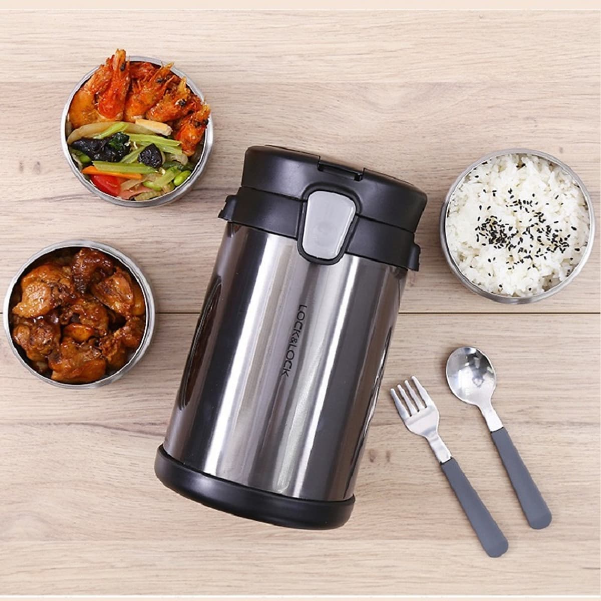 Bộ Hộp Cơm Giữ Nhiệt Easy Take Lunch Box Lock&Lock LHC8034 (2000ml)