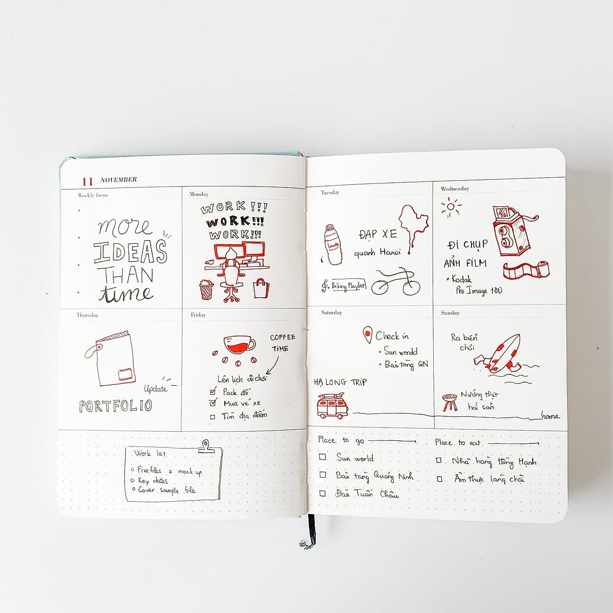 Sổ tay Planner 2021 Crabit Notebuck - Sổ Kế hoạch 2021 Bìa cứng - Lịch năm, tháng, tuần, trang dot, bản đồ Việt Nam
