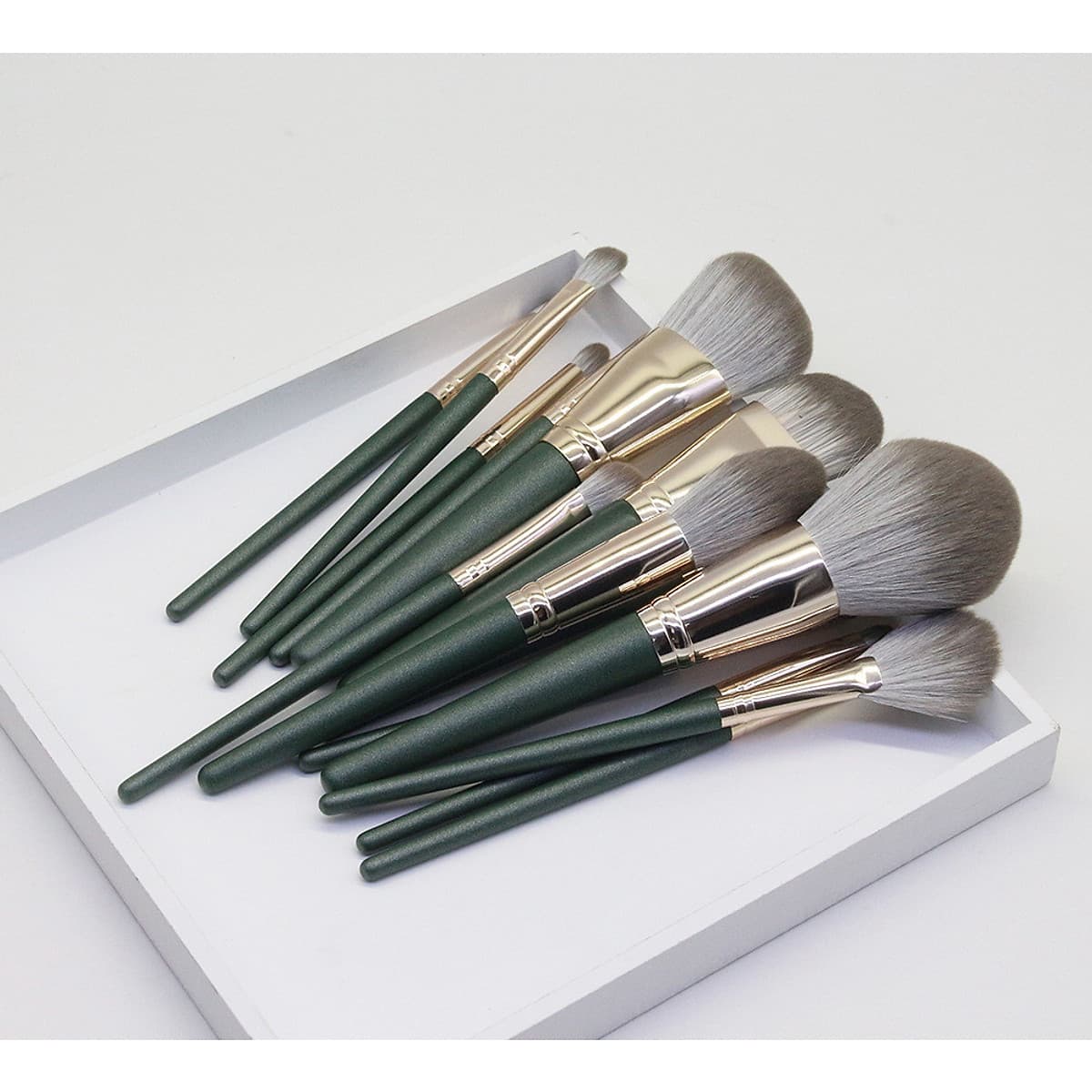 Bộ Cọ Makeup 14 Cây Cán Xanh Cao Cấp Lông Siêu Mịn Tiện Dụng Đầy Đủ Chức Năng Trang Điểm Cá Nhân Hiệu Quả