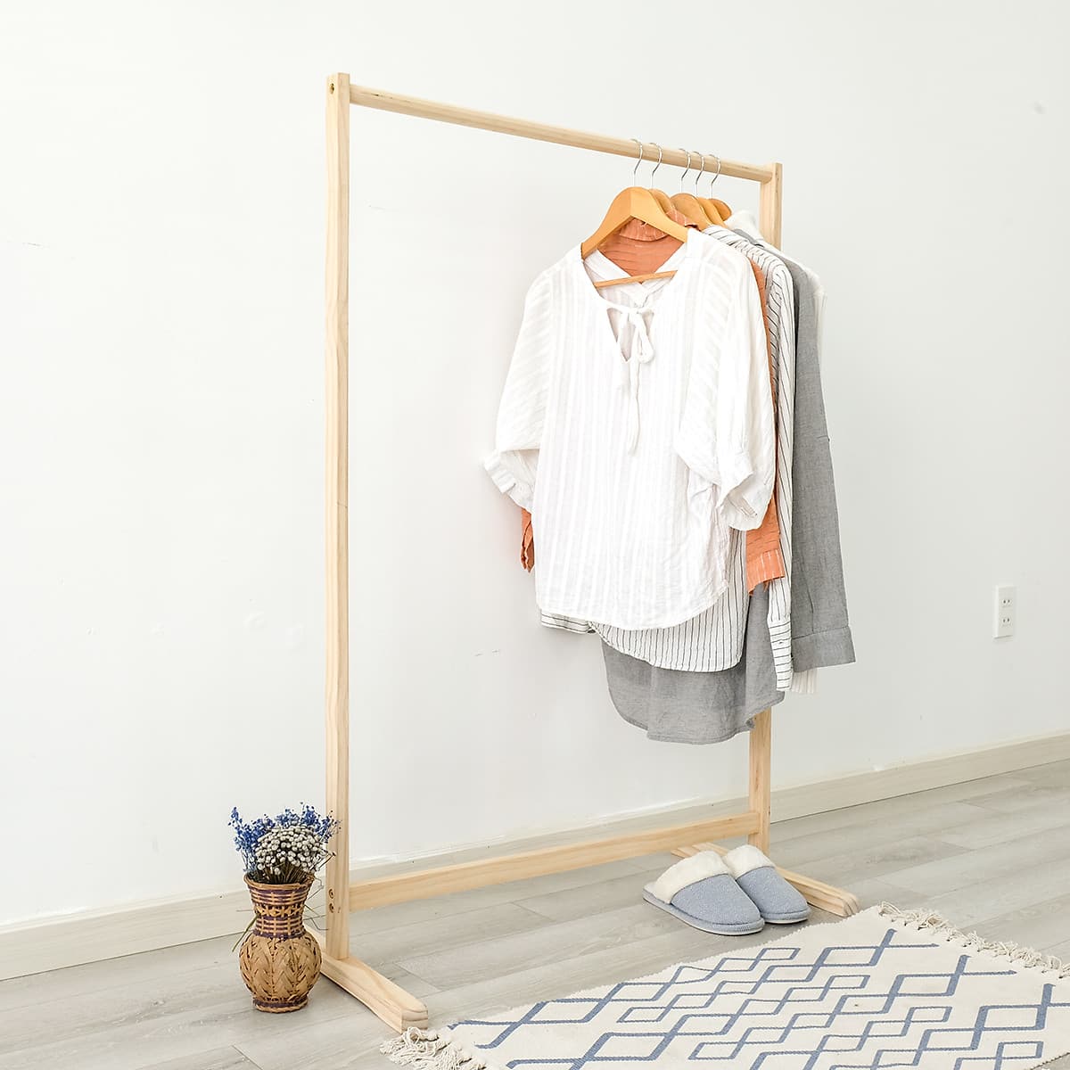 Giá Treo Quần Áo Gỗ Thanh Đơn Single Hanger Size L Nội Thất Kiểu Hàn BEYOURs - Gỗ Tự Nhiên