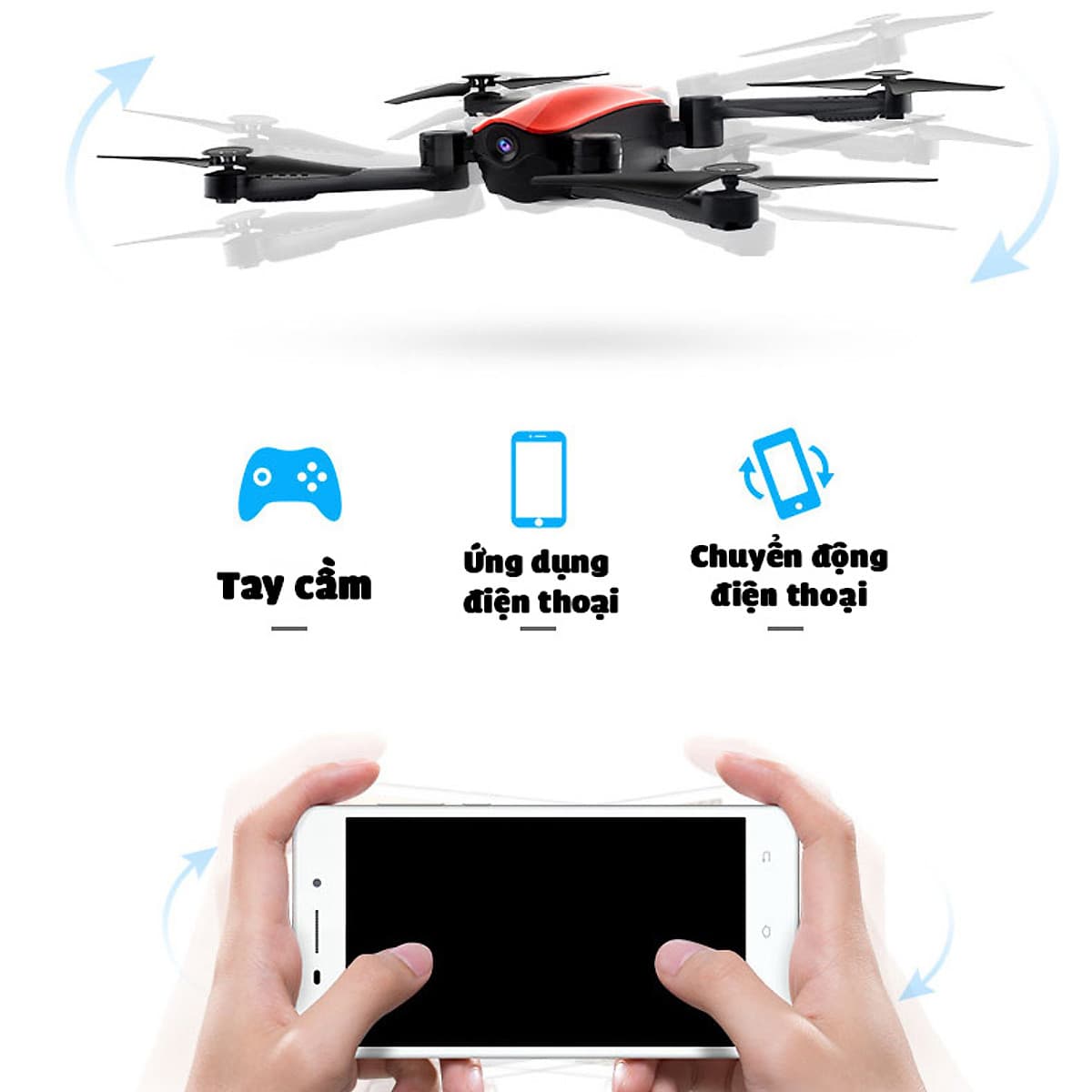 Flycam gấp gọn X9 quay phim chụp ảnh full-HD 1080p pin 1200mAh xem trực tiếp trên điện thoại