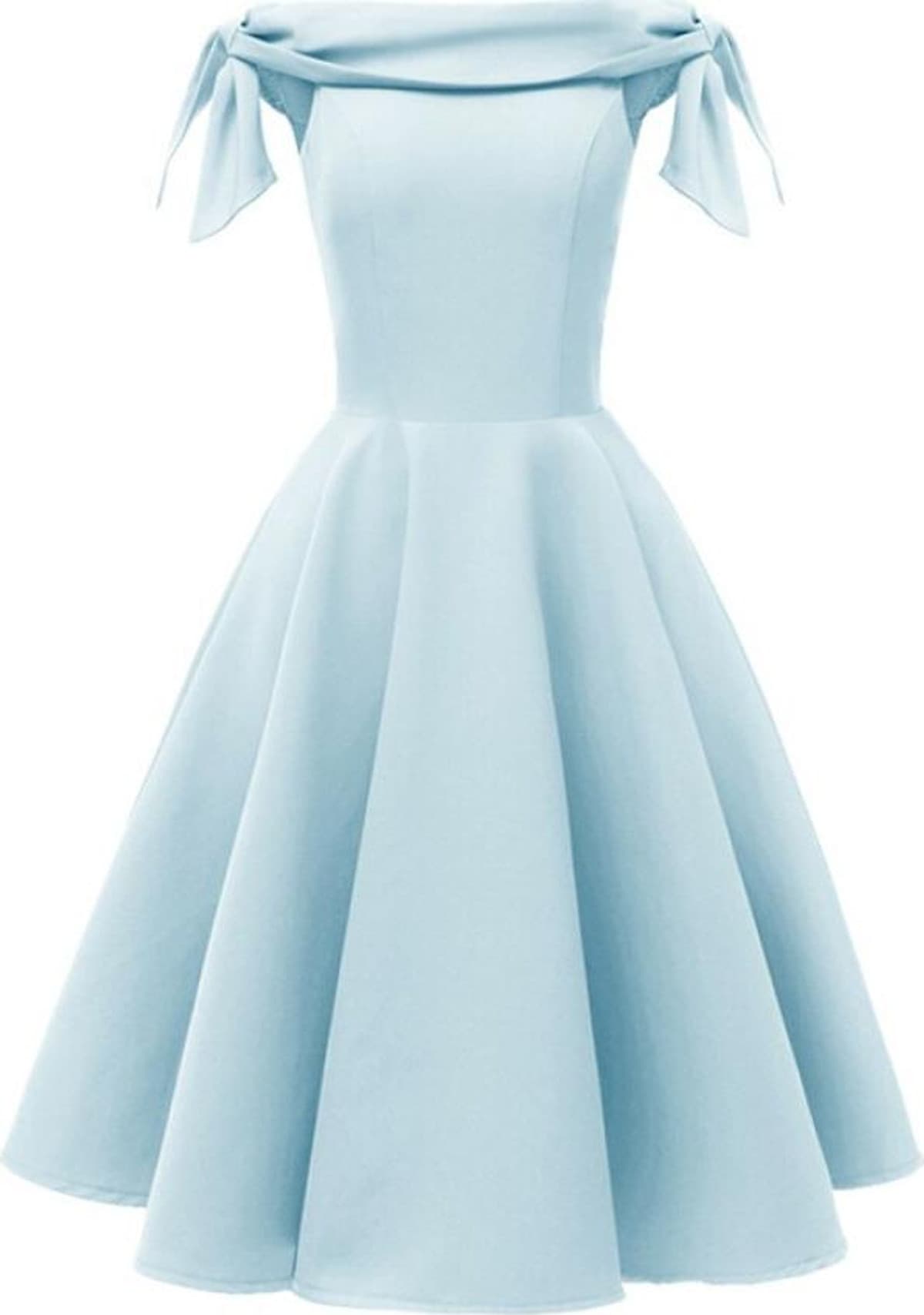 Lace up Off shoulder Party Dress Women Clothes Vintage Evening Short Sleeve Midi A-Line Solid Slash Neck Dress
