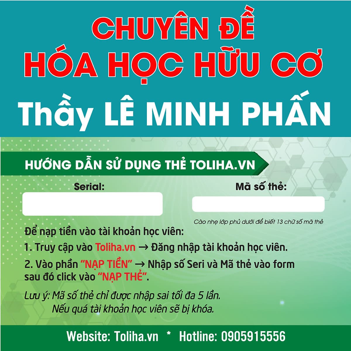Khóa học CHUYÊN ĐỀ: HÓA HỌC HỮU CƠ - thầy Lê Minh Phấn - 03 tháng