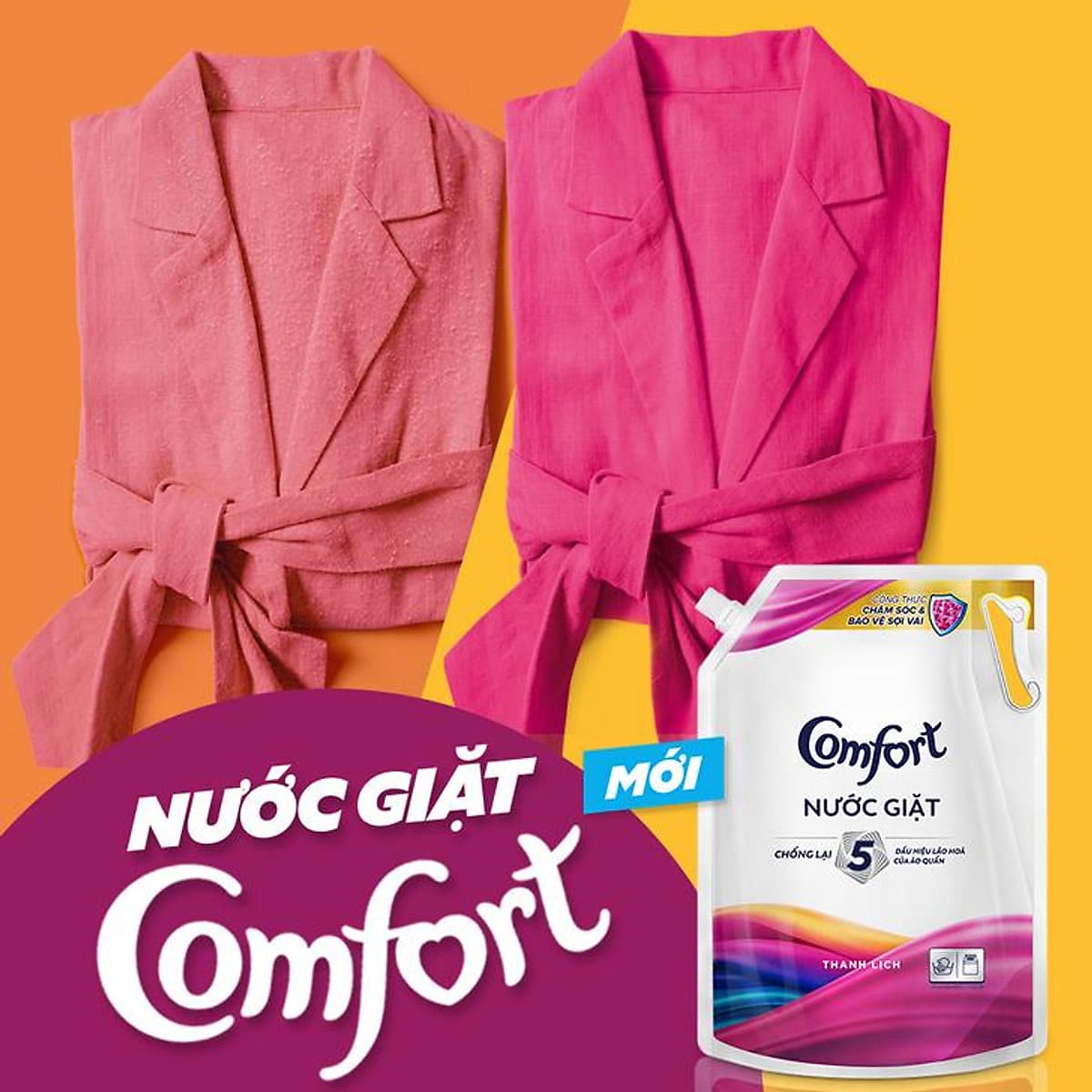 Nước Giặt Chống Lão Hóa Comfort Hương Thanh Lịch Túi 3,1kg