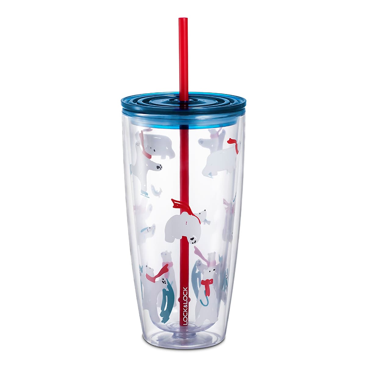 Ly Nhựa Có Ống Hút Lock&Lock HAP507BLU 750ml - Màu Xanh Nước Biển