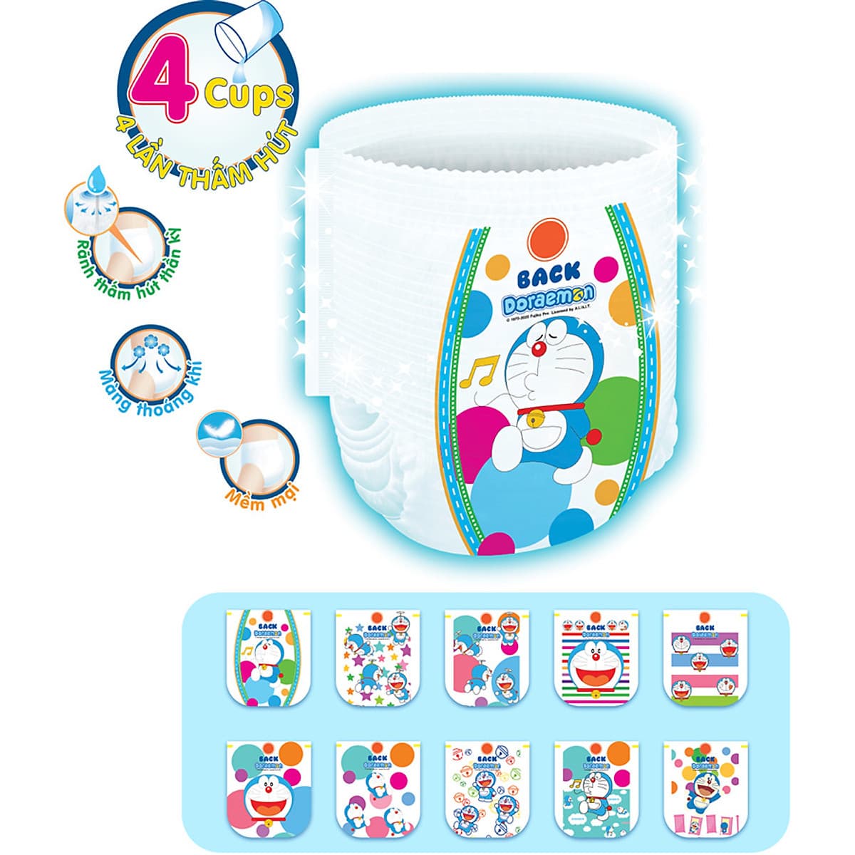 Combo 3 Bịch Tã Quần Goon Friend Doremon Mới M54/L46/XL40/XXL34/XXXL22 - Tặng đồ chơi đàn Organ