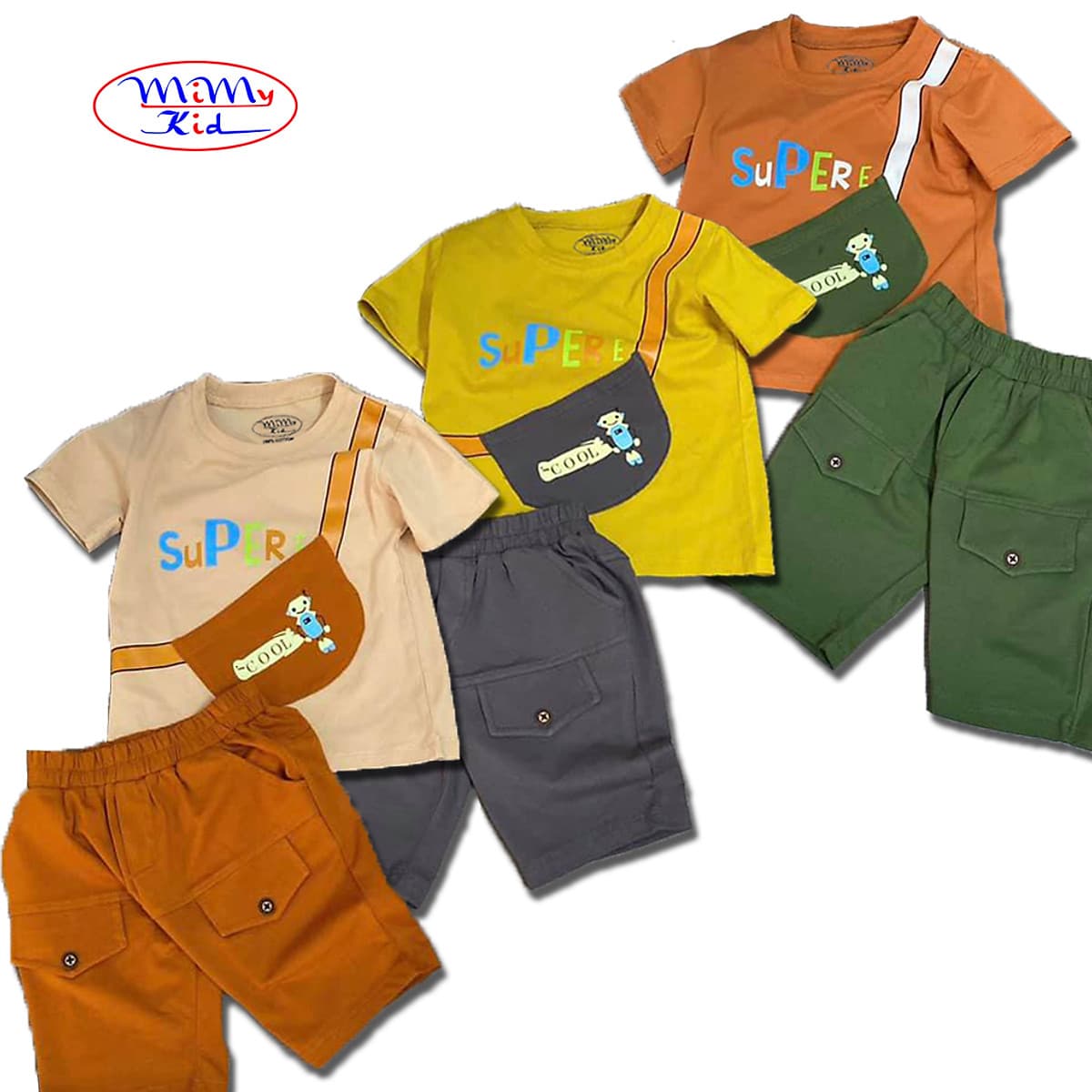Combo 5 Bộ quần áo trẻ em | quần áo bé trai | mẫu Supere cool cao cấp | cho bé từ 8kg đến 22kg | vải cotton 100% mềm mại co giản 4 chiều