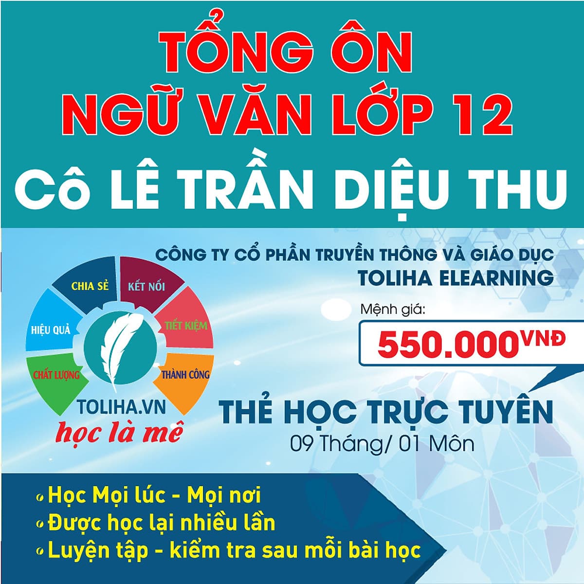 Khóa học TỔNG ÔN NGỮ VĂN LỚP 12 cô Diệu Thu - 09 tháng