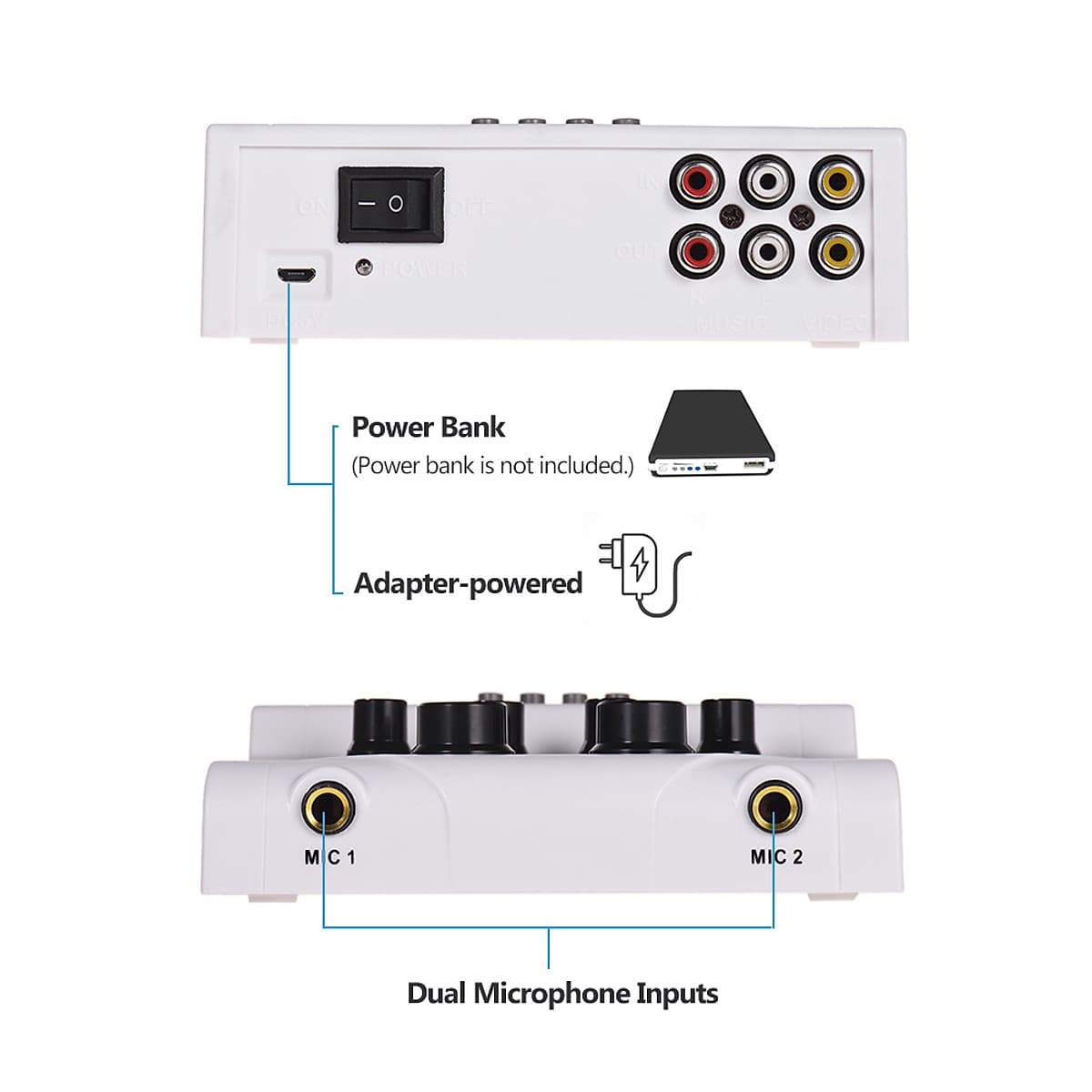 Bàn Trộn Âm Karaoke Mini Muslady MF-8 2 Điểm Cắm Mic Hỗ Trợ Chức Năng Ghi Âm MP3 